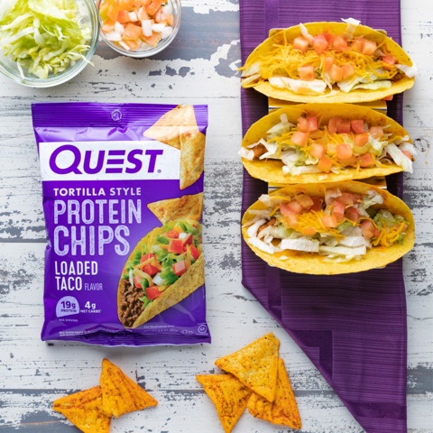 Chipsuri proteice cu aroma de taco, 32 g, Quest