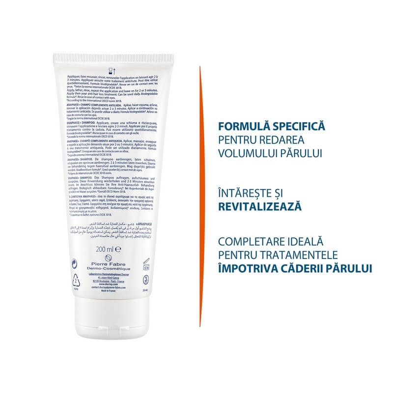 Sampon complementar impotriva caderii parului Anaphase, 200 ml, Ducray