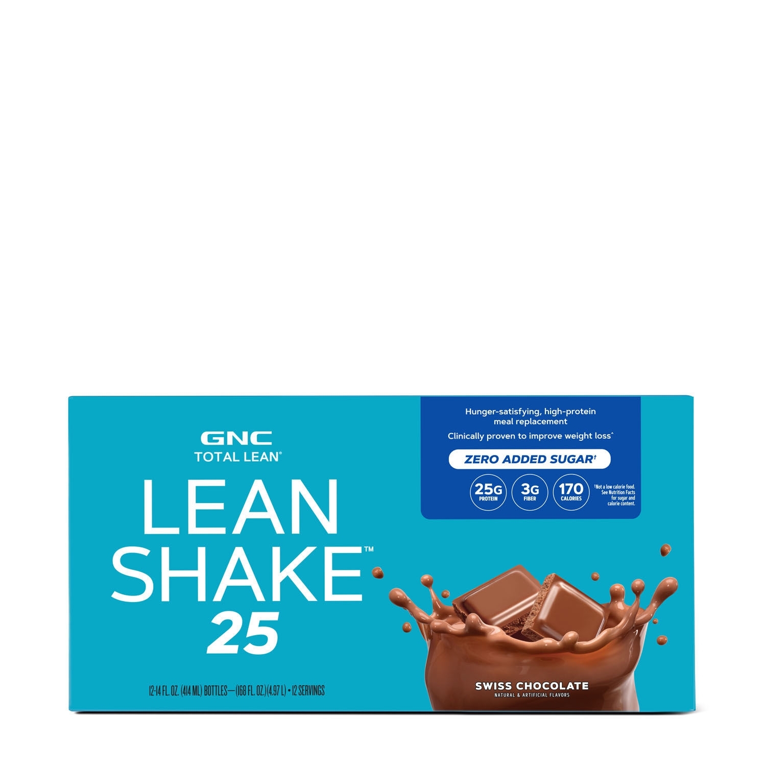 Shake proteic cu aroma de ciocolata elvetiana Total Lean, 414 ml, GNC