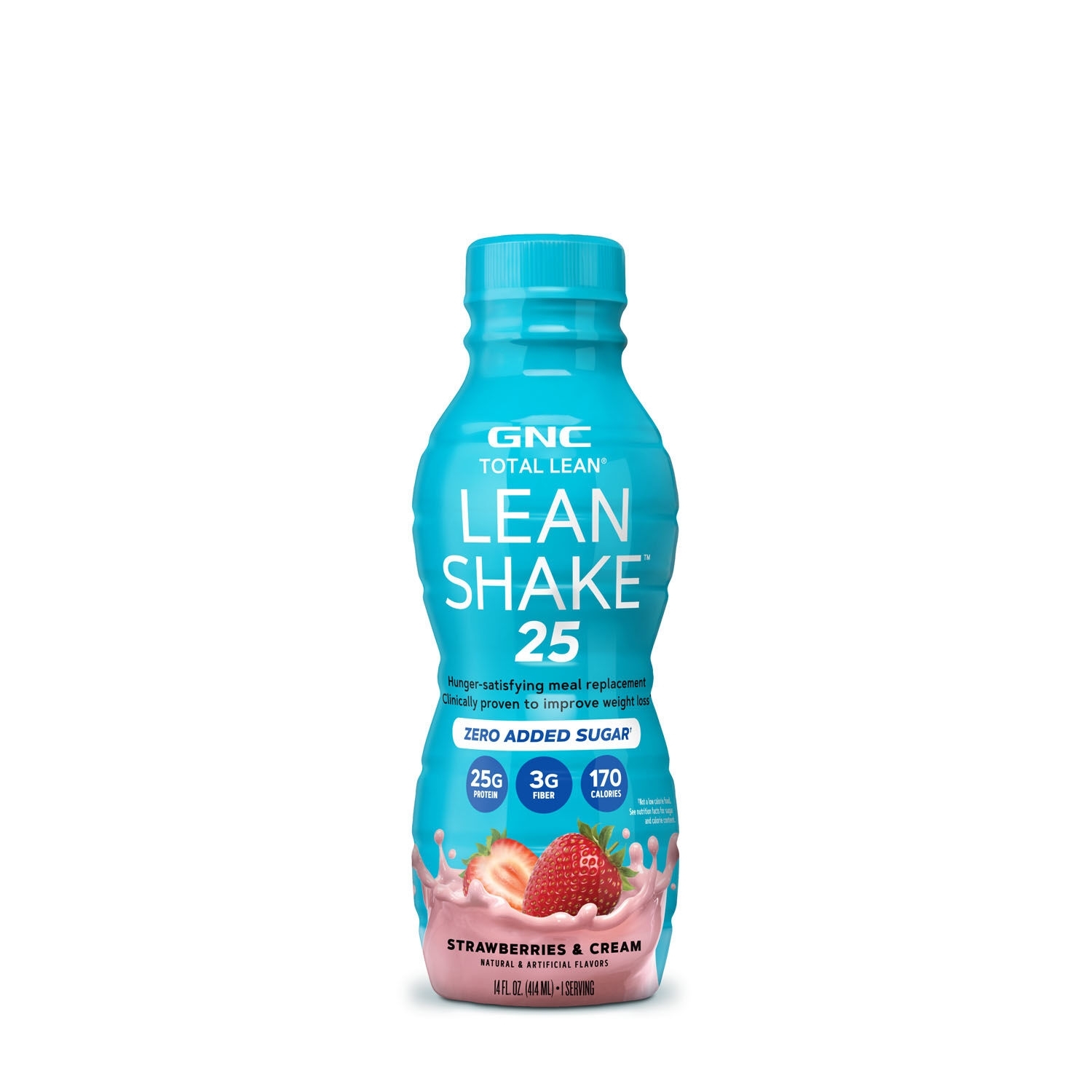 Shake proteic cu aroma de capsuni si frisca Total Lean, 414 ml, GNC