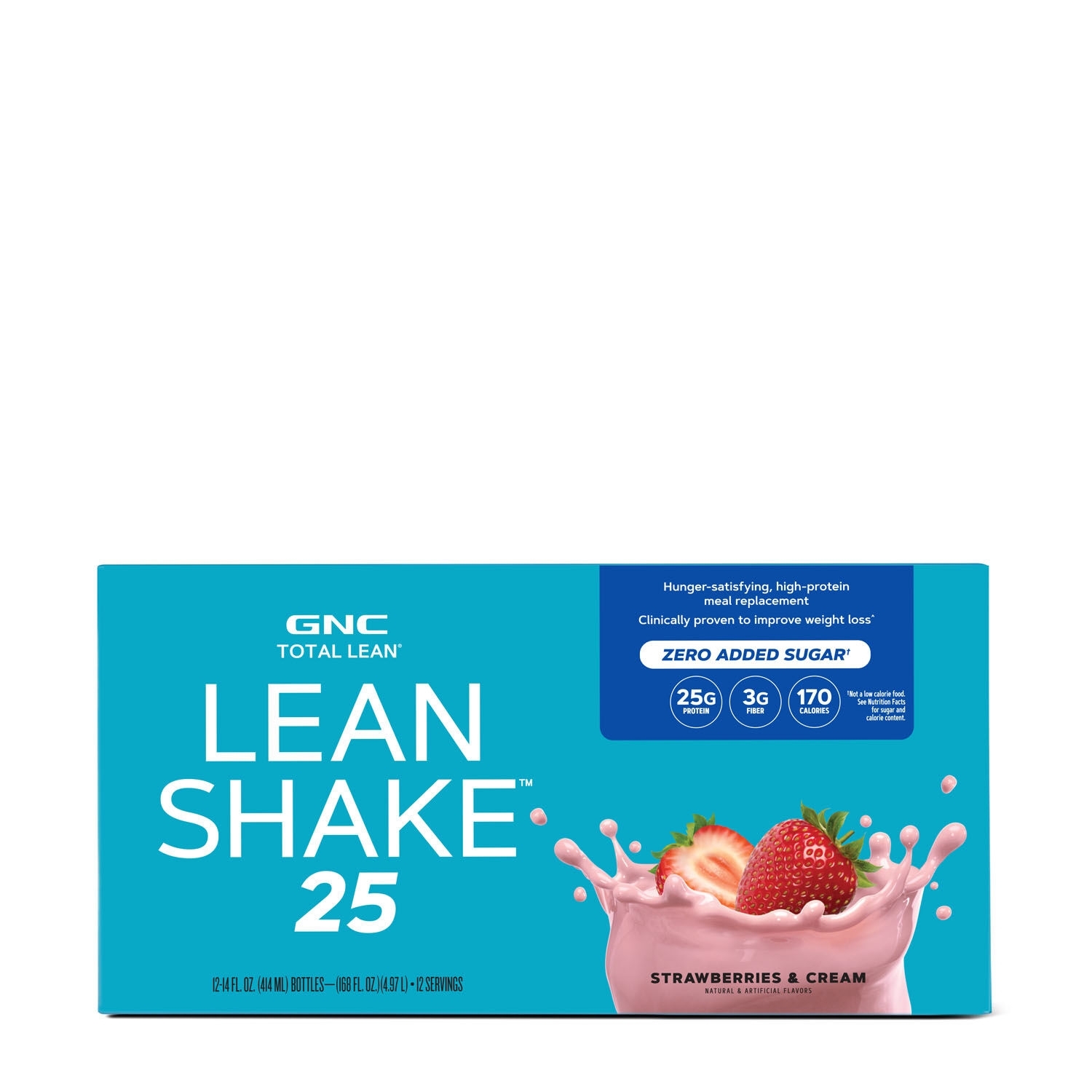 Shake proteic cu aroma de capsuni si frisca Total Lean, 414 ml, GNC