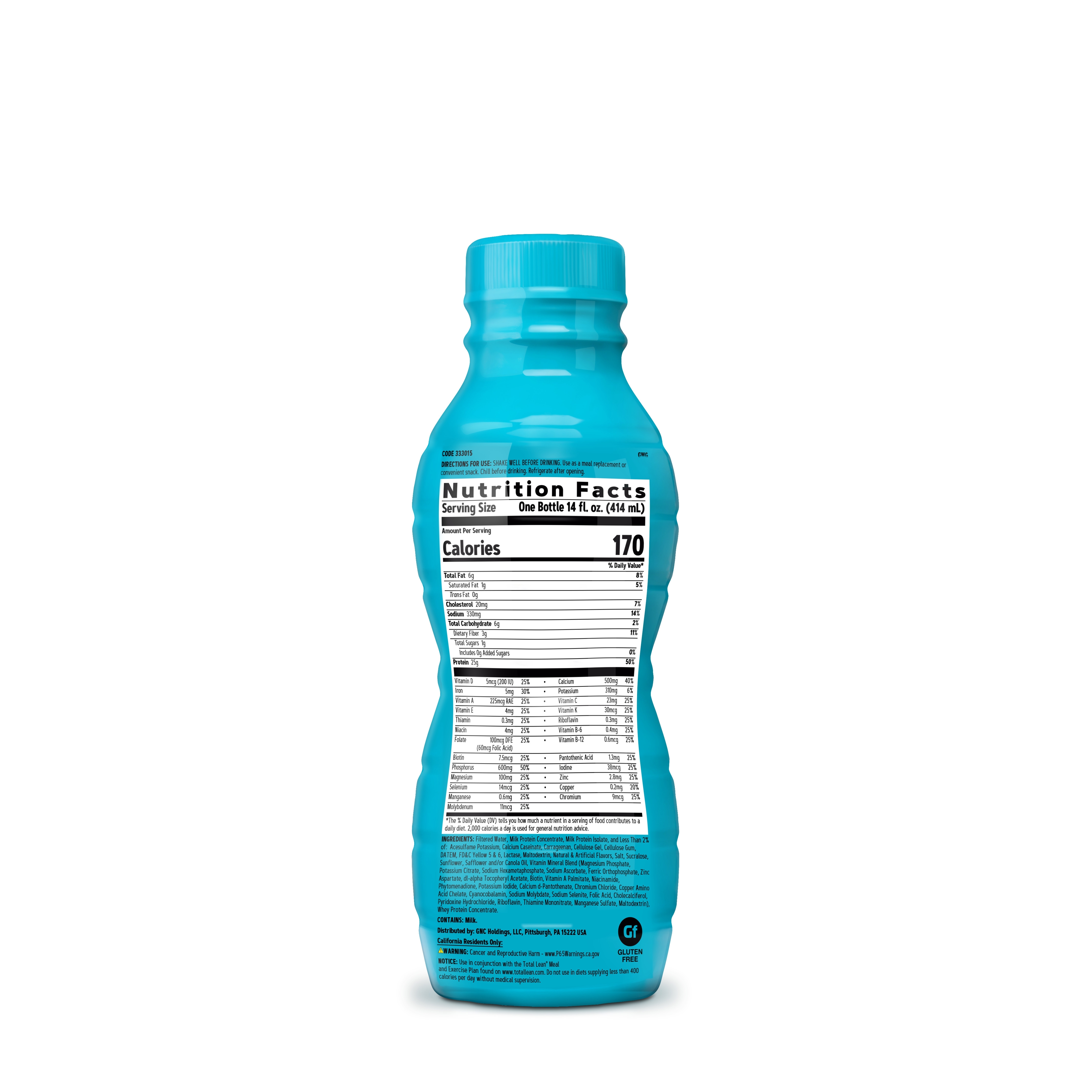 Shake proteic cu aroma de banane Total Lean, 414 ml, GNC
