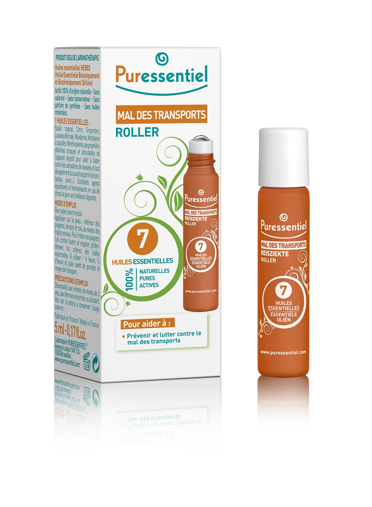 Puressentiel - SOS Travel roll-on cu 7 uleiuri esentiale 5ml 