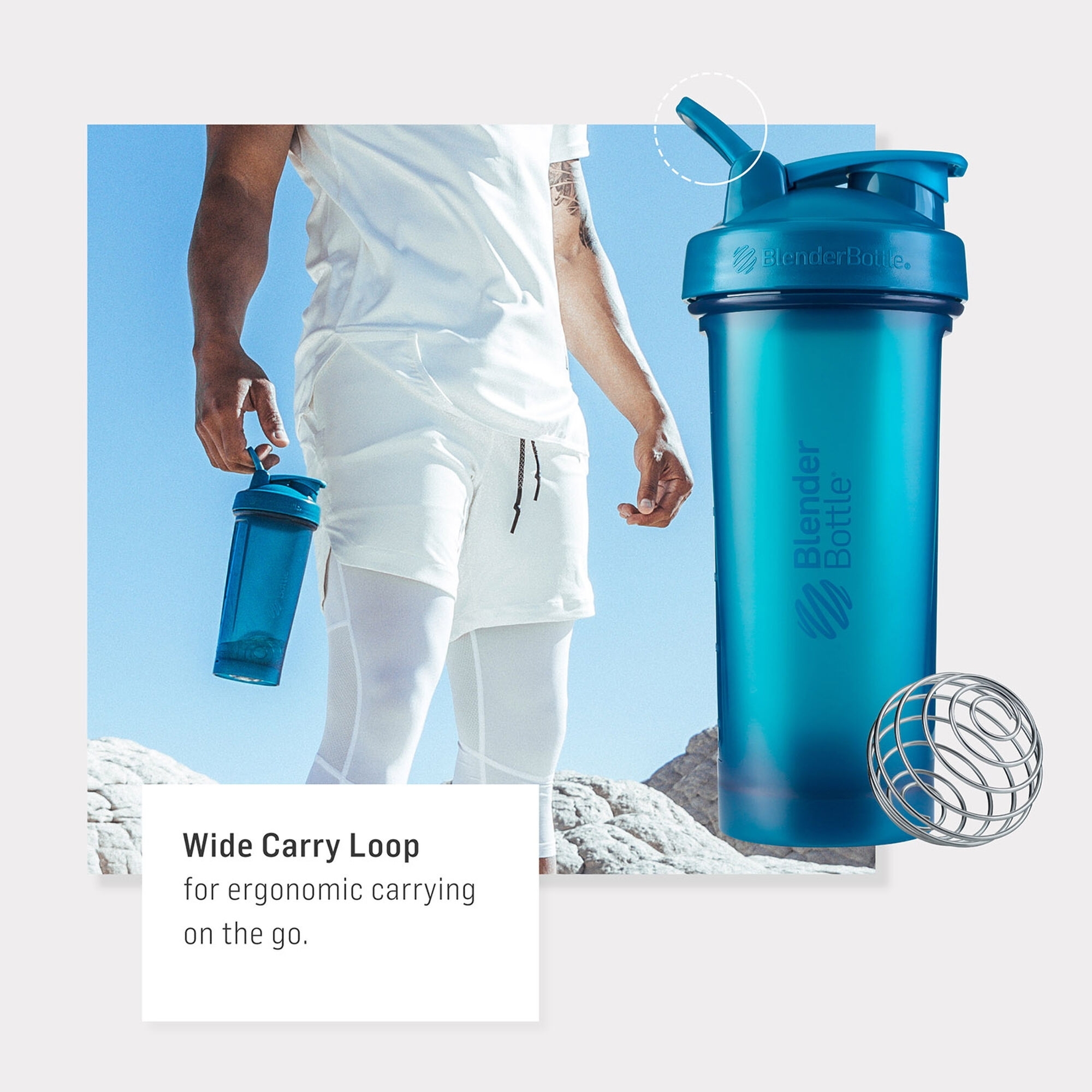 Blender Bottle shaker clasic white, 800ml
