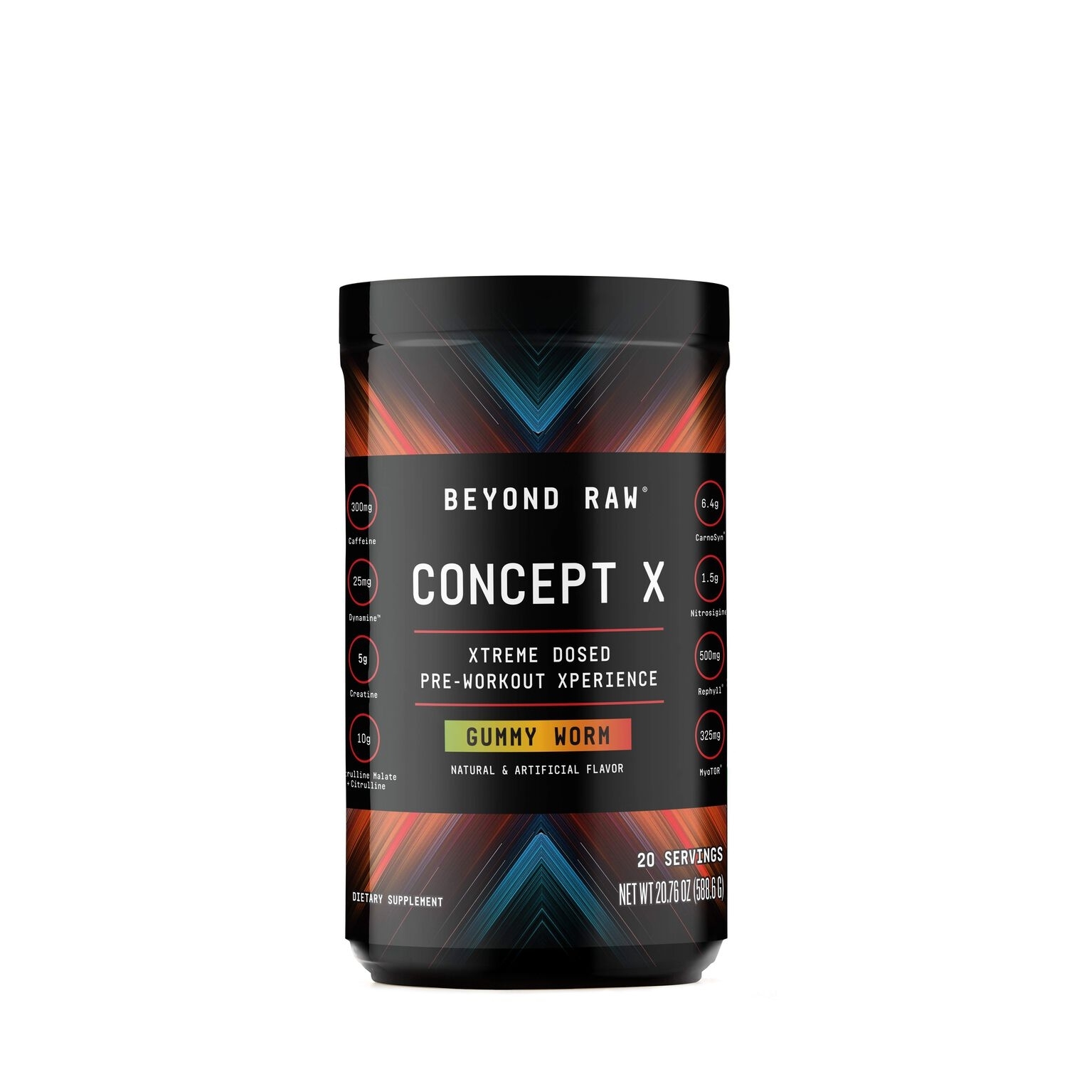 Pre-workout cu aroma gummy worm Concept X, 588.6 g, Beyond Raw