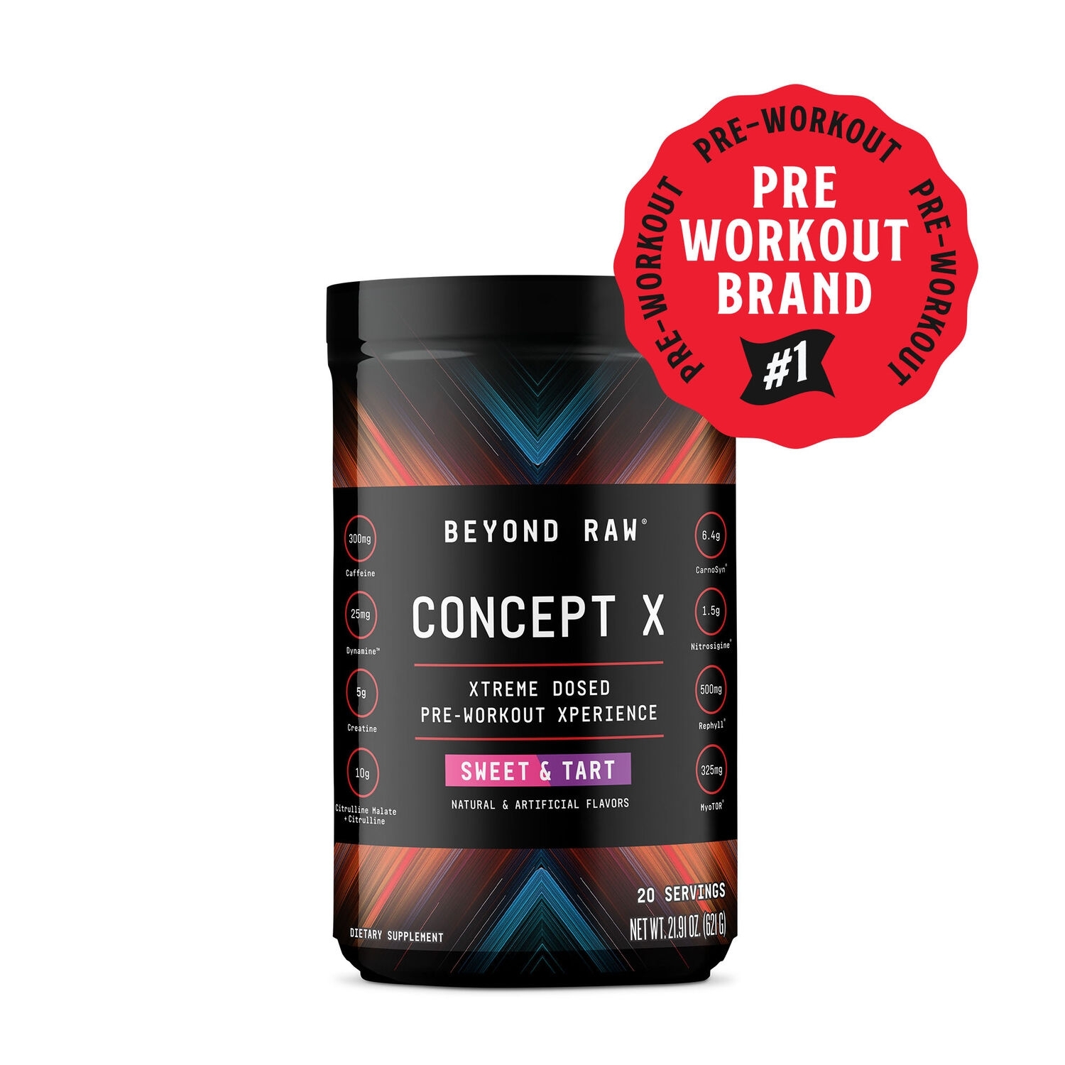 Pre-workout cu aroma sweet & tart Concept X, 598 g, Beyond Raw