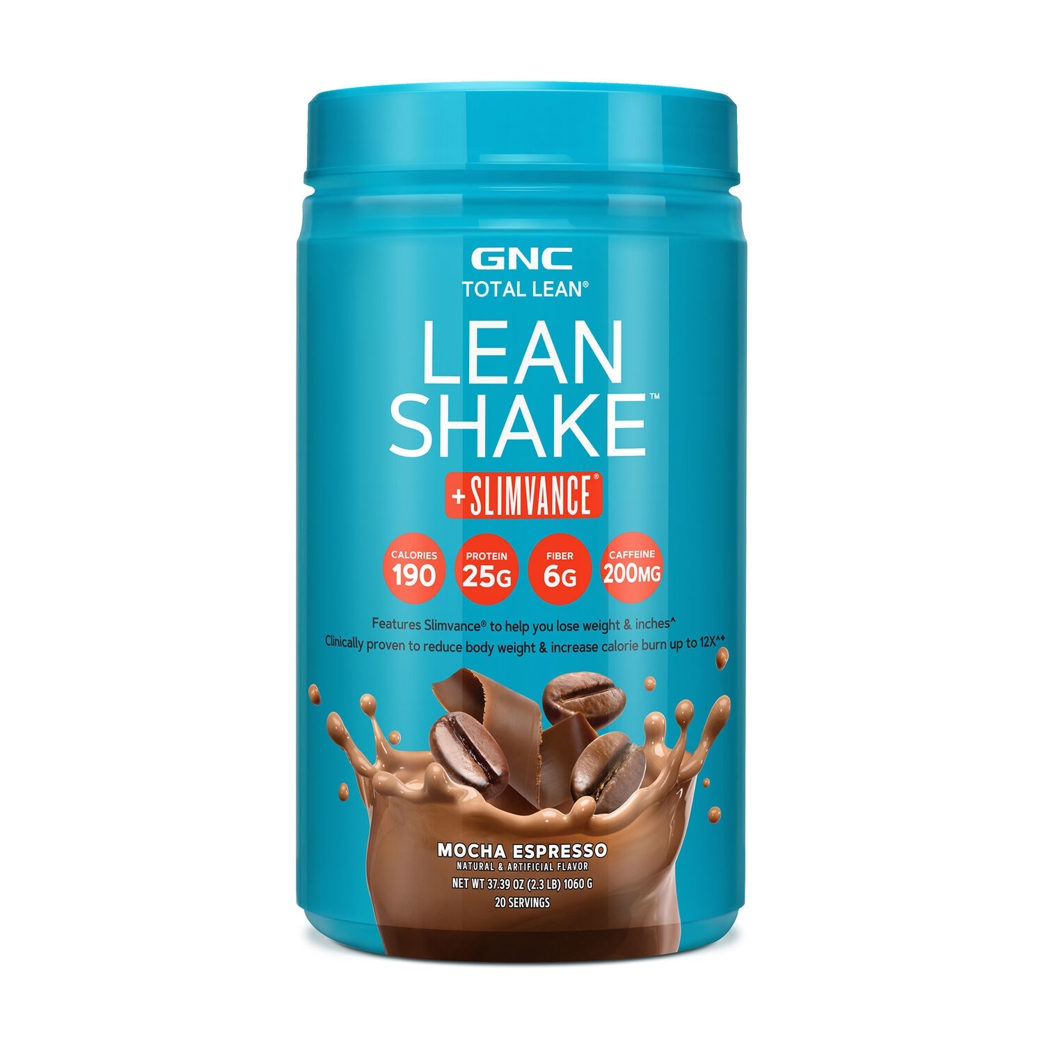 Shake proteic cu Slimvance cu aroma de cafea Total Lean, 1060 g, GNC