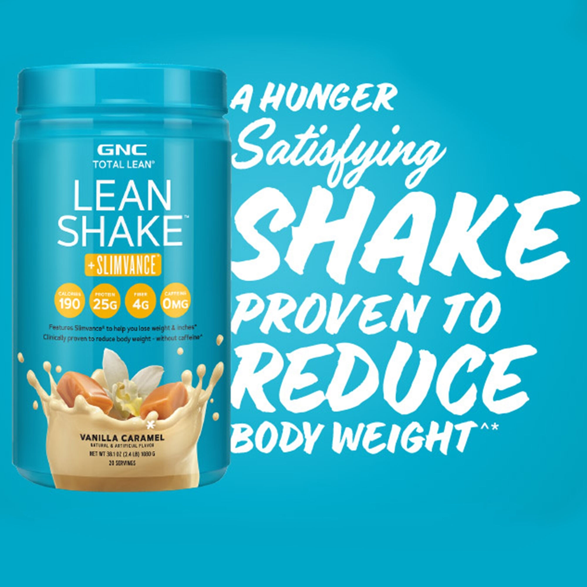 Shake proteic cu Slimvance cu aroma de vanilie si caramel Total Lean, 1080 g, GNC