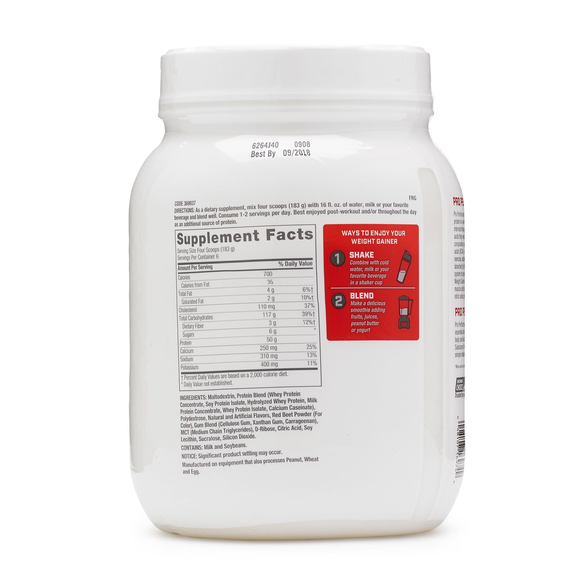 Formula proteica pentru crestere in greutate cu aroma de capsuni Pro Performance, 1098 g, GNC