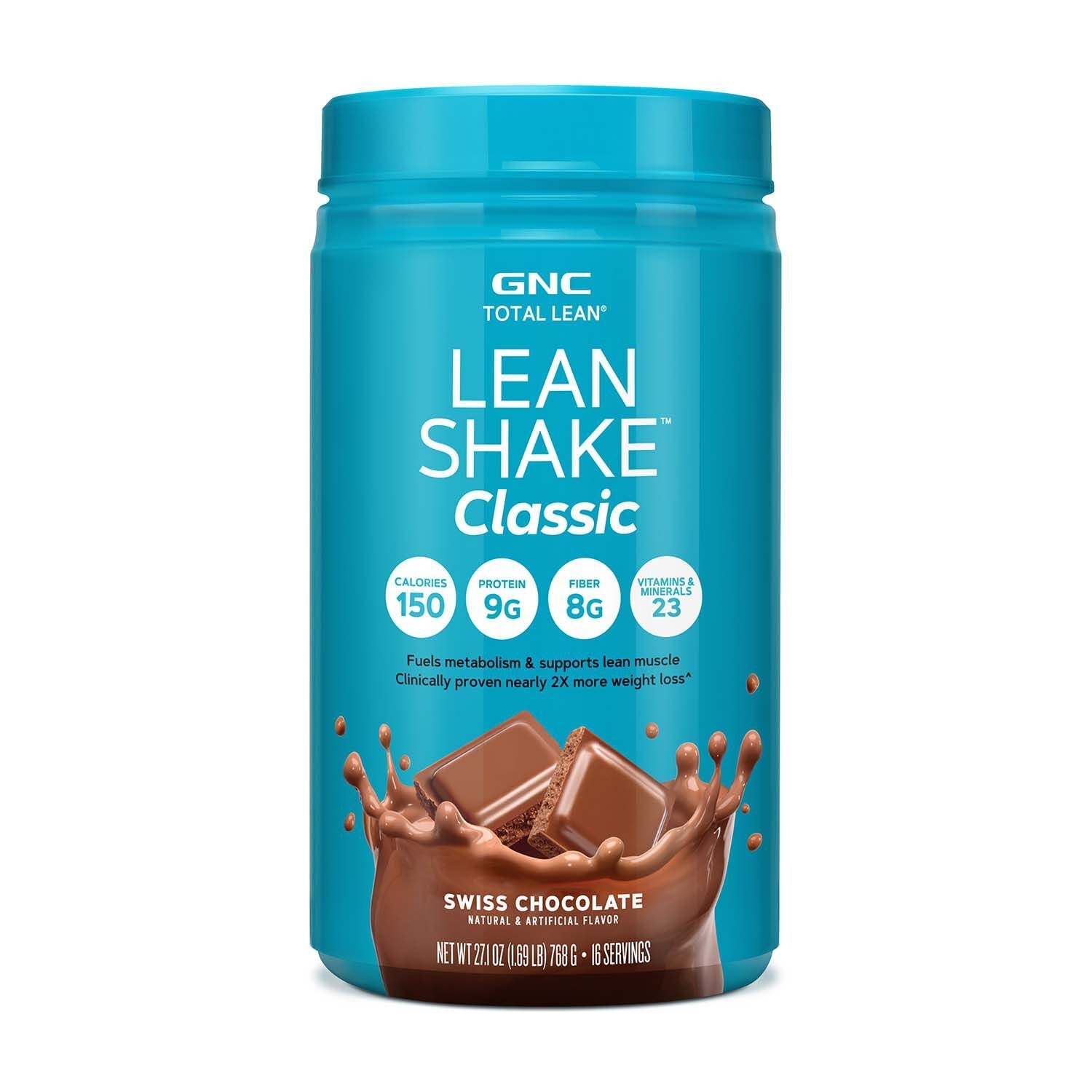 Shake proteic cu aroma de ciocolata elvetiana Total Lean Classic , 768 g, GNC
