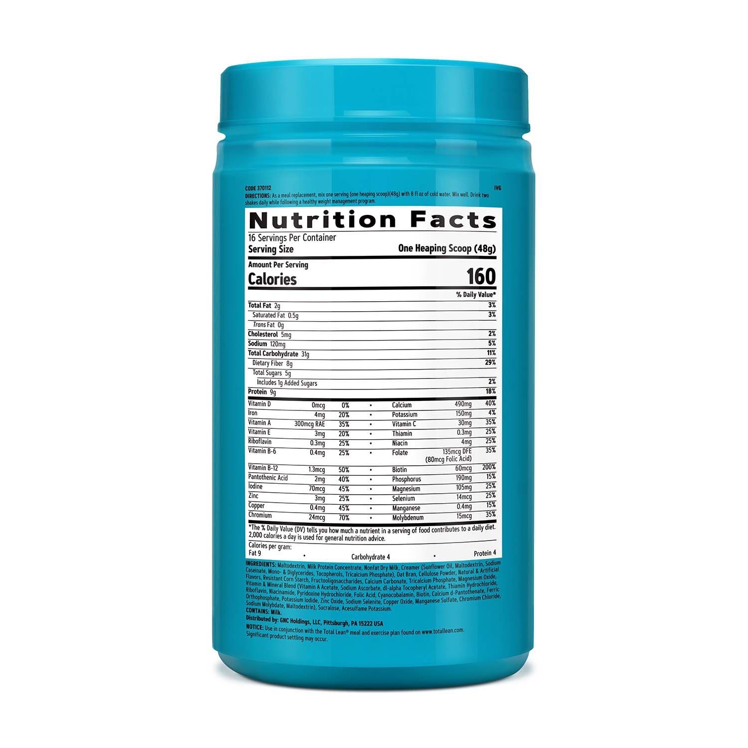 Shake proteic cu aroma de vanilie Total Lean Classic, 768 g, GNC