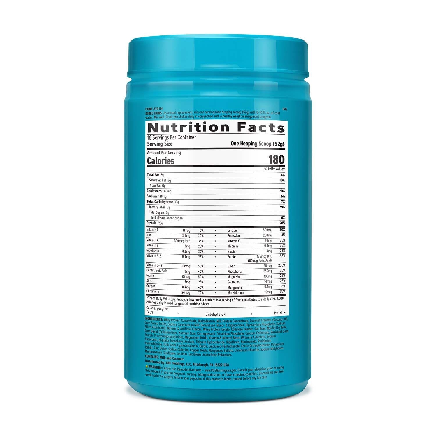 Shake proteic cu aroma de vanilie Total Lean, 832 g, GNC