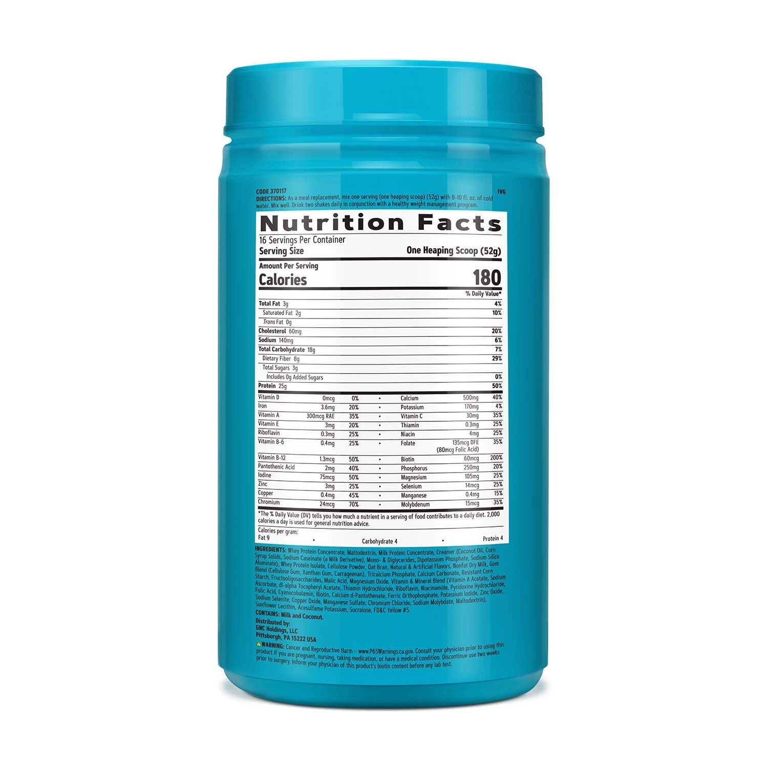 Shake proteic cu aroma de banana Total Lean, 832 g, GNC