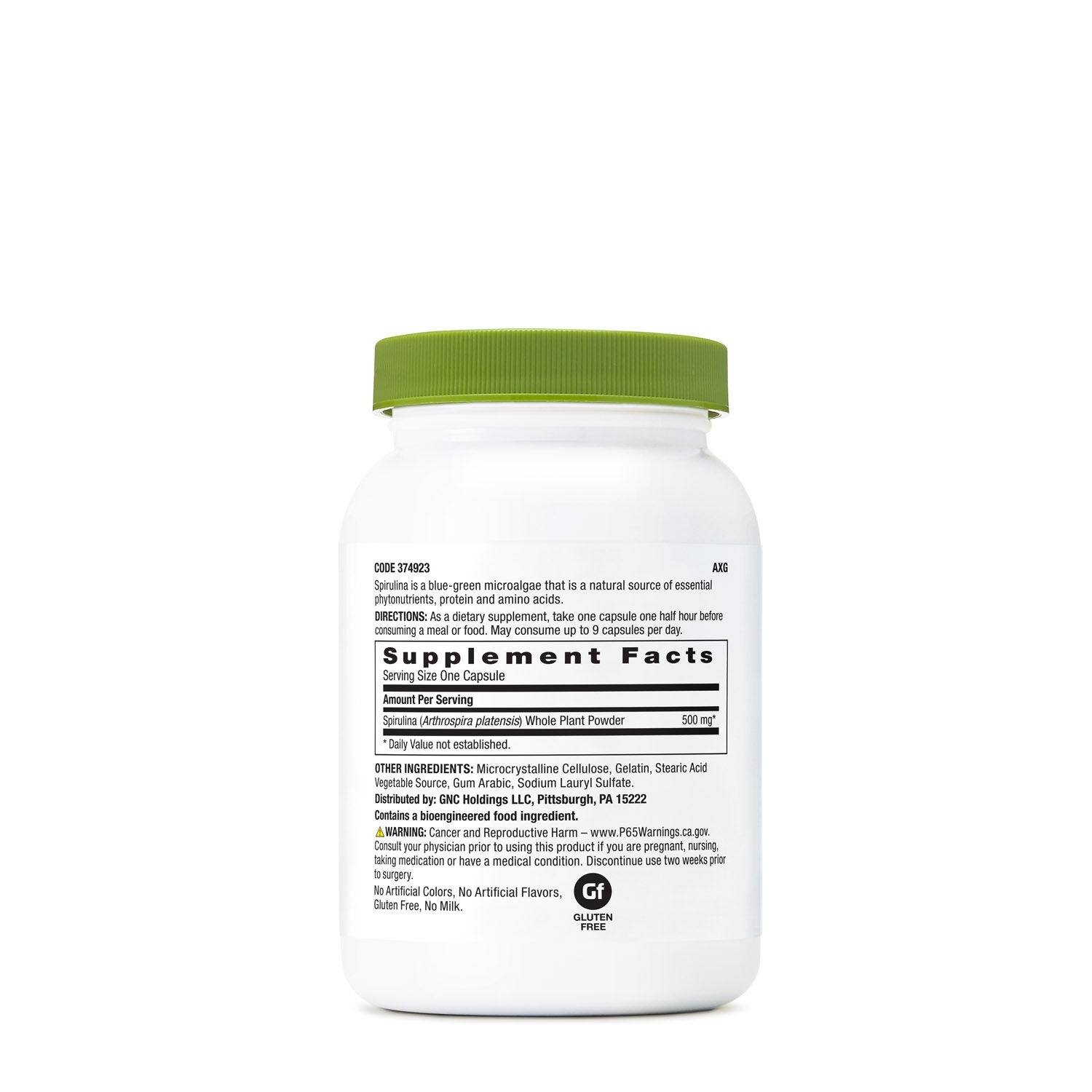 Spirulina 500mg SuperFoods, 100 capsule, GNC
