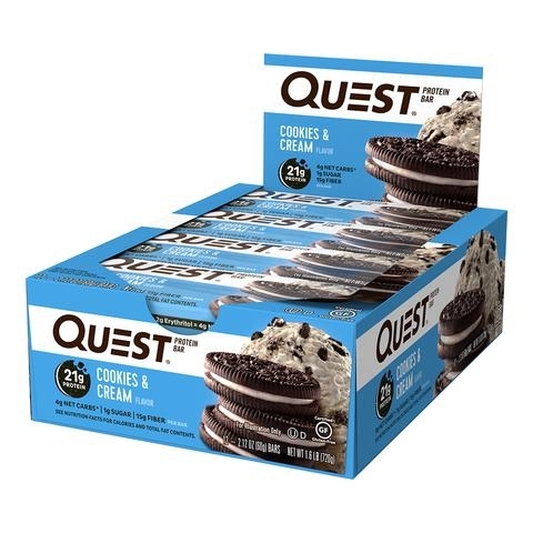 Baton proteic cu aroma de biscuiti si frisca, 60g, Quest