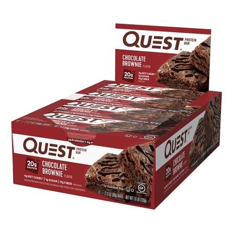 Baton proteic cu aroma de prajitura cu ciocolata, 60g, Quest