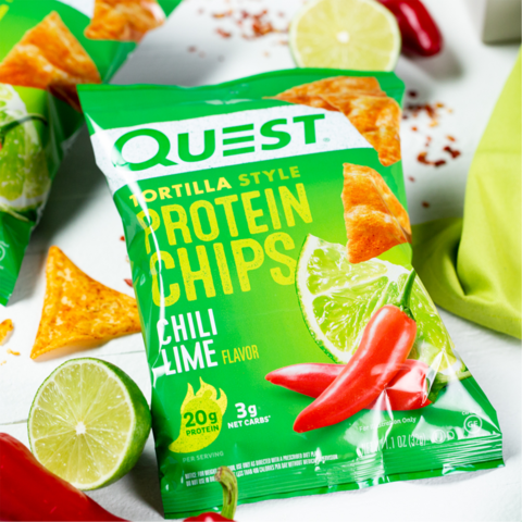 Chipsuri proteice cu aroma de chili si lime, 32 g, Quest