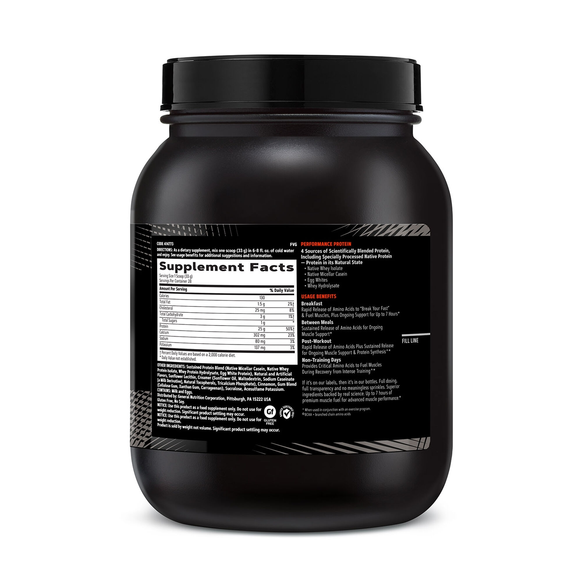 Amestec proteic cu aroma de cereale cu scortisoara AMP, 924 g, GNC