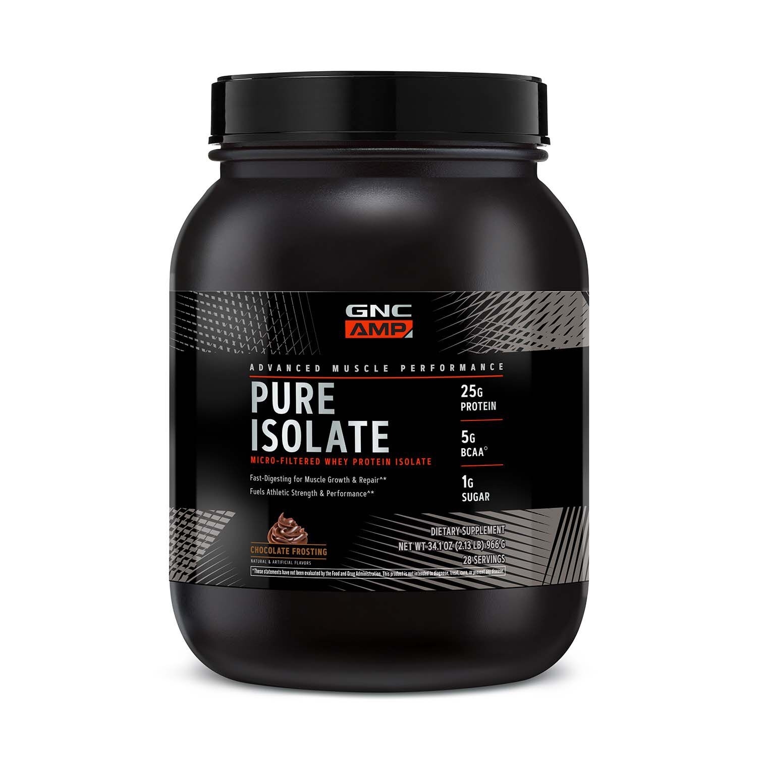 Proteina izolata din zer cu aroma de inghetata de ciocolata AMP Pure Isolate, 966 g, GNC