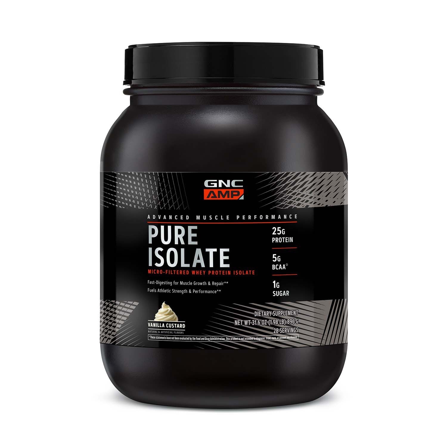 Proteina izolata din zer cu aroma de vanilie AMP Pure Isolate, 896 g, GNC
