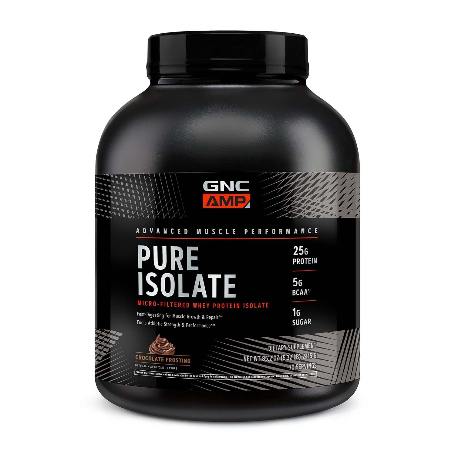 Proteina izolata din zer cu aroma de ciocolata AMP Plant Isolate, 2415 g, GNC