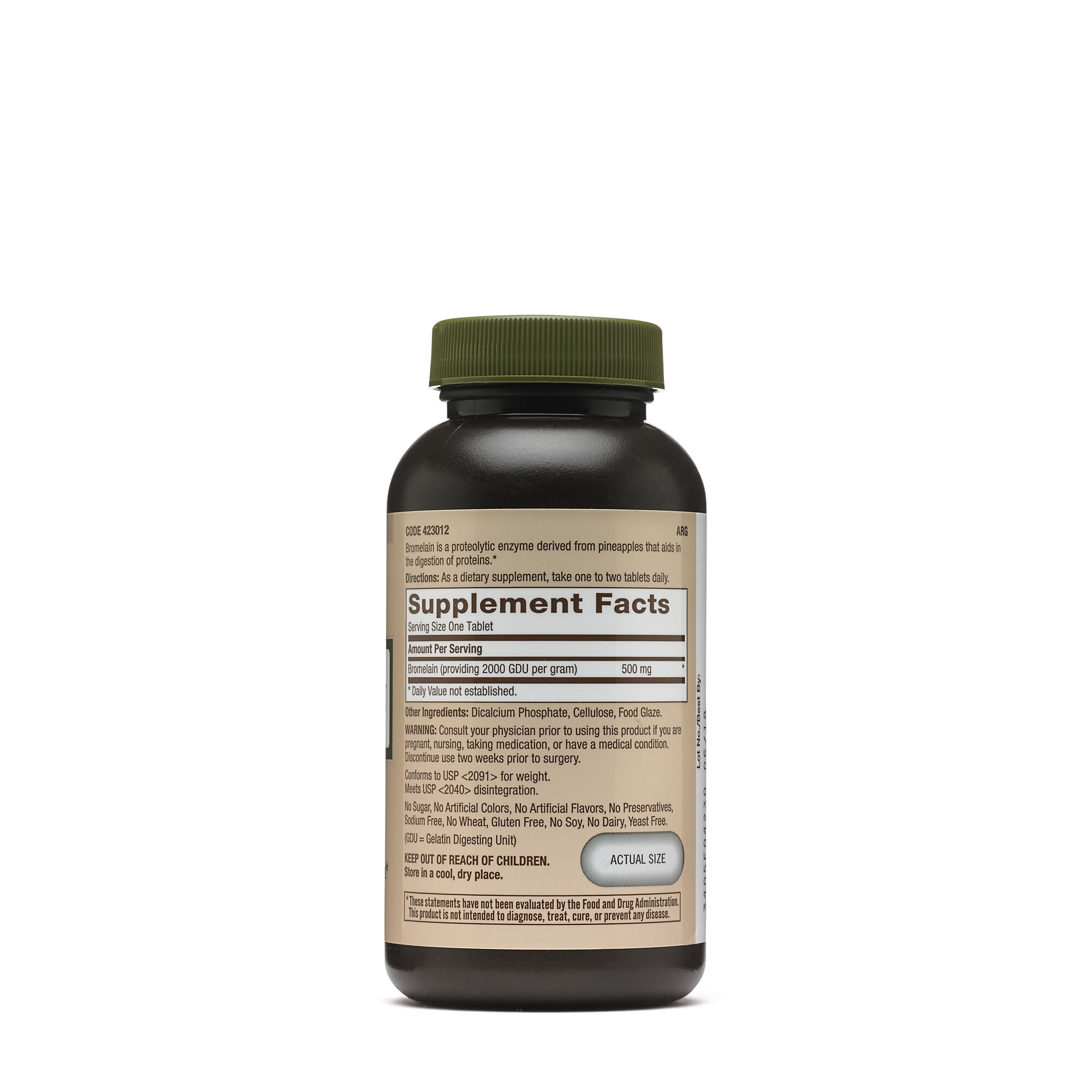 Bromelaina 500 mg Natural Brand, 60 tablete, GNC