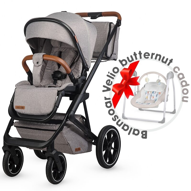 Carucior modular 2in1 Coccolle Nessia Lunar rock+Balansoar bebelusi C Velio Butternut