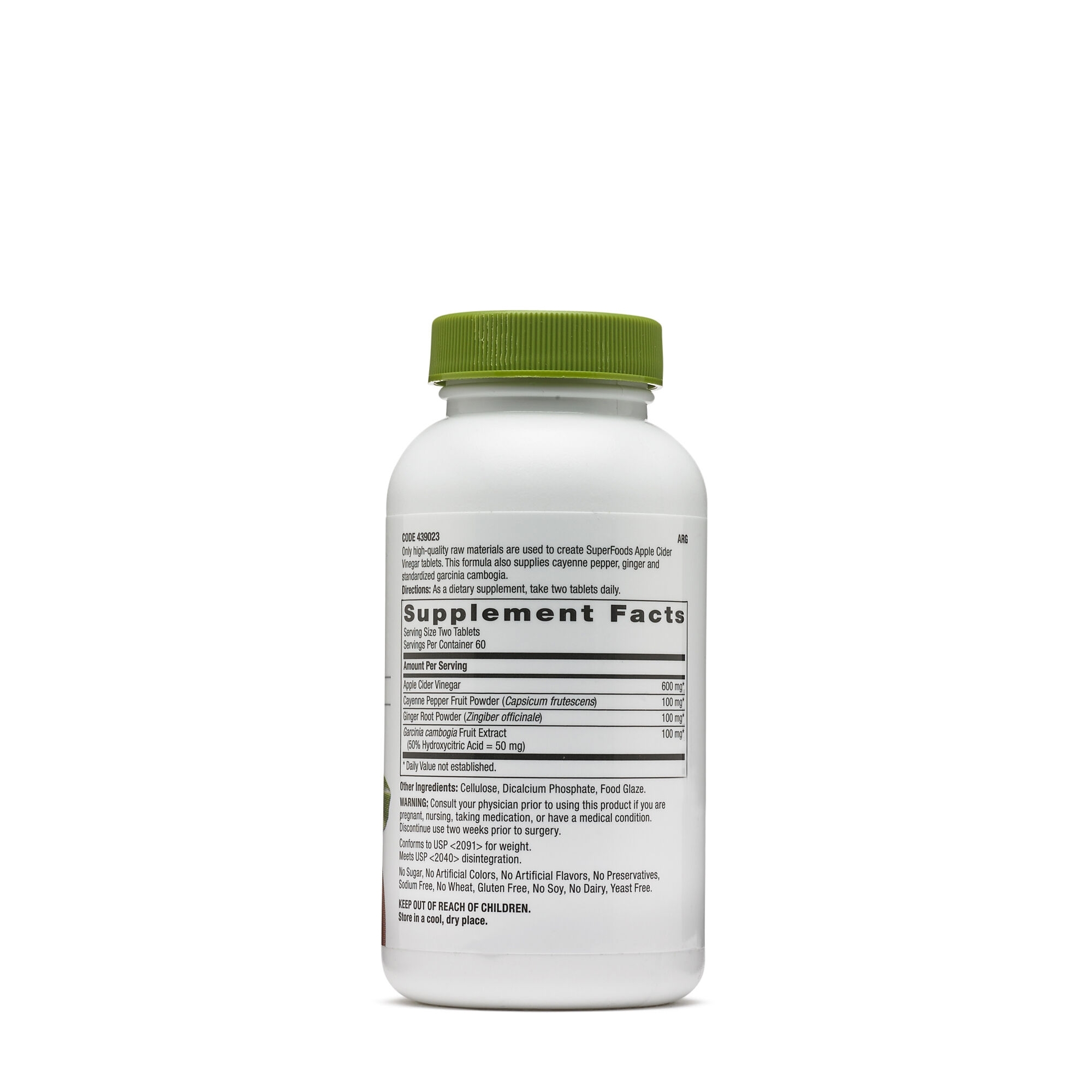 Otet din cidru de mere SuperFoods, 120 tablete, GNC