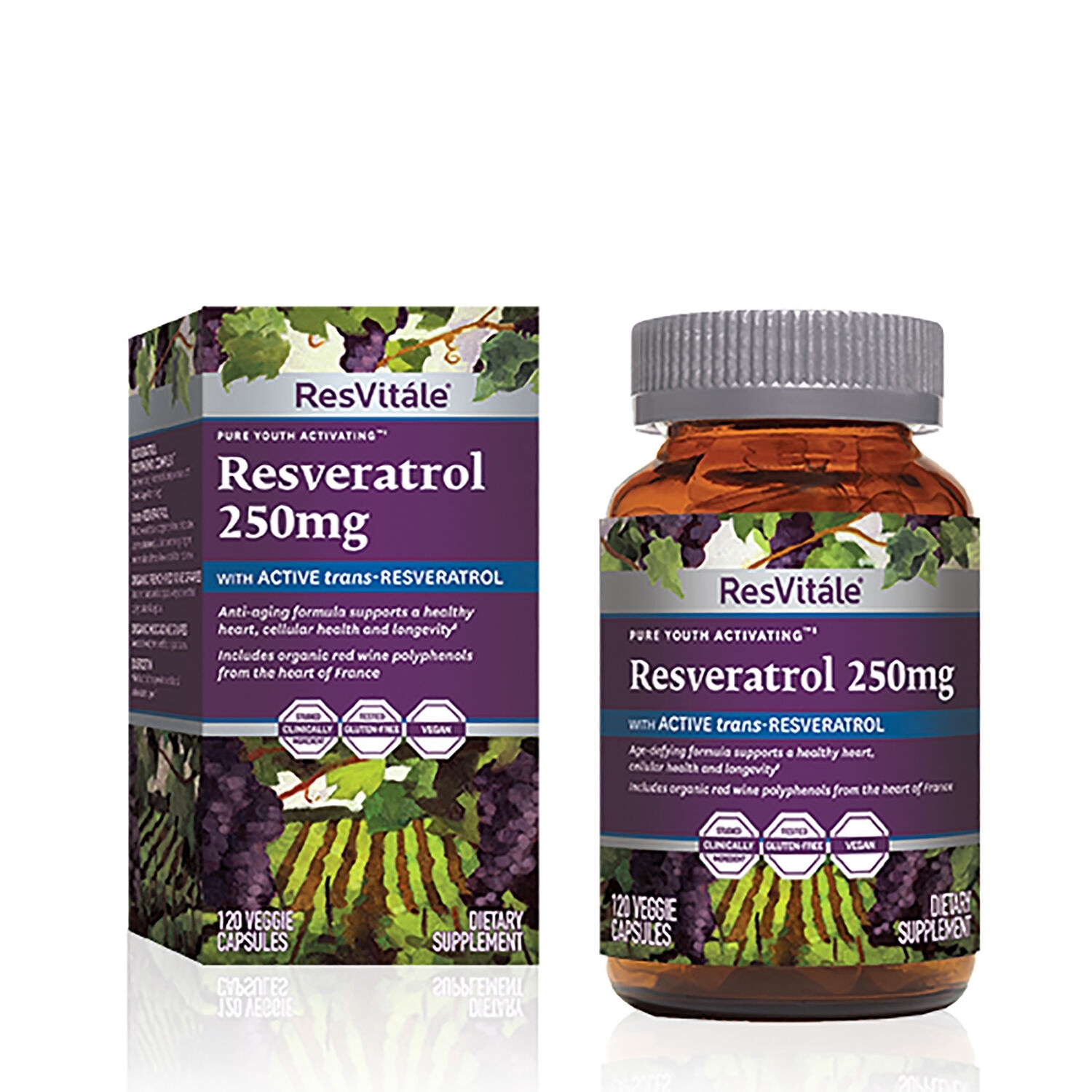 Resveratrol 250 mg, 120 capsule, ResVitale