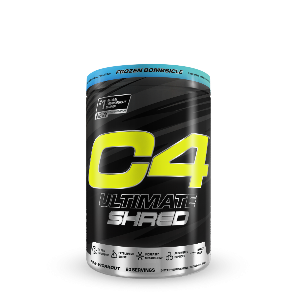 Formula pre-work avansata pentru definire cu aroma de Frozen Bombsicle Cellucor C4 Ultimate Shred, 406 g, GNC