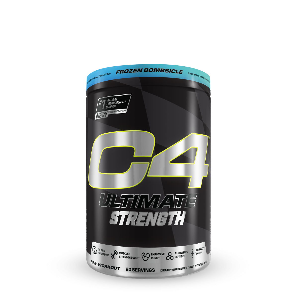 Formula pre-work avansata pentru forta cu aroma de Frozen Bombsicle Cellucor C4 Ultimate Strenght, 550 g, GNC