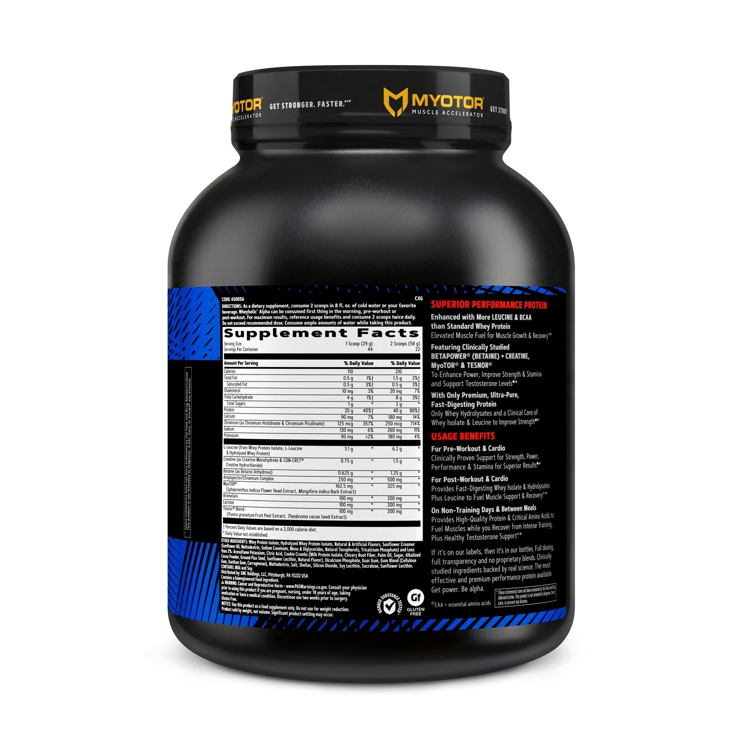 Proteina din zer cu aroma de biscuiti cu crema AMP Wheybolic Alpha MyoTor, 1276 g, GNC