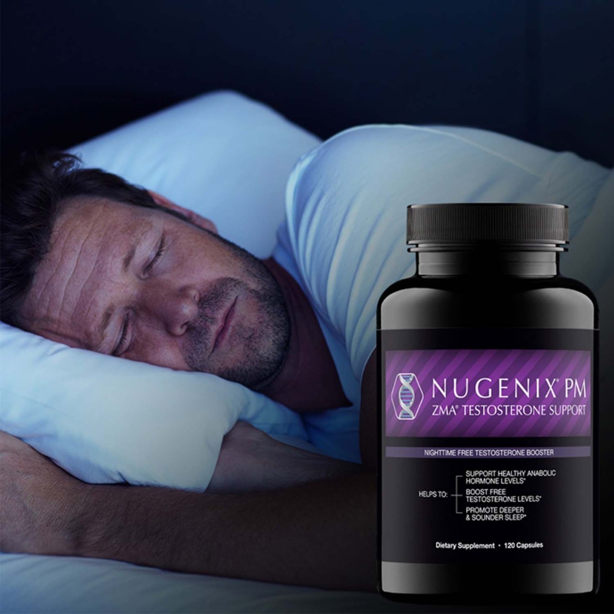 Formula pentru cresterea productiei de testosteron Nugenix Pm - ZMA, 120 capsule, GNC