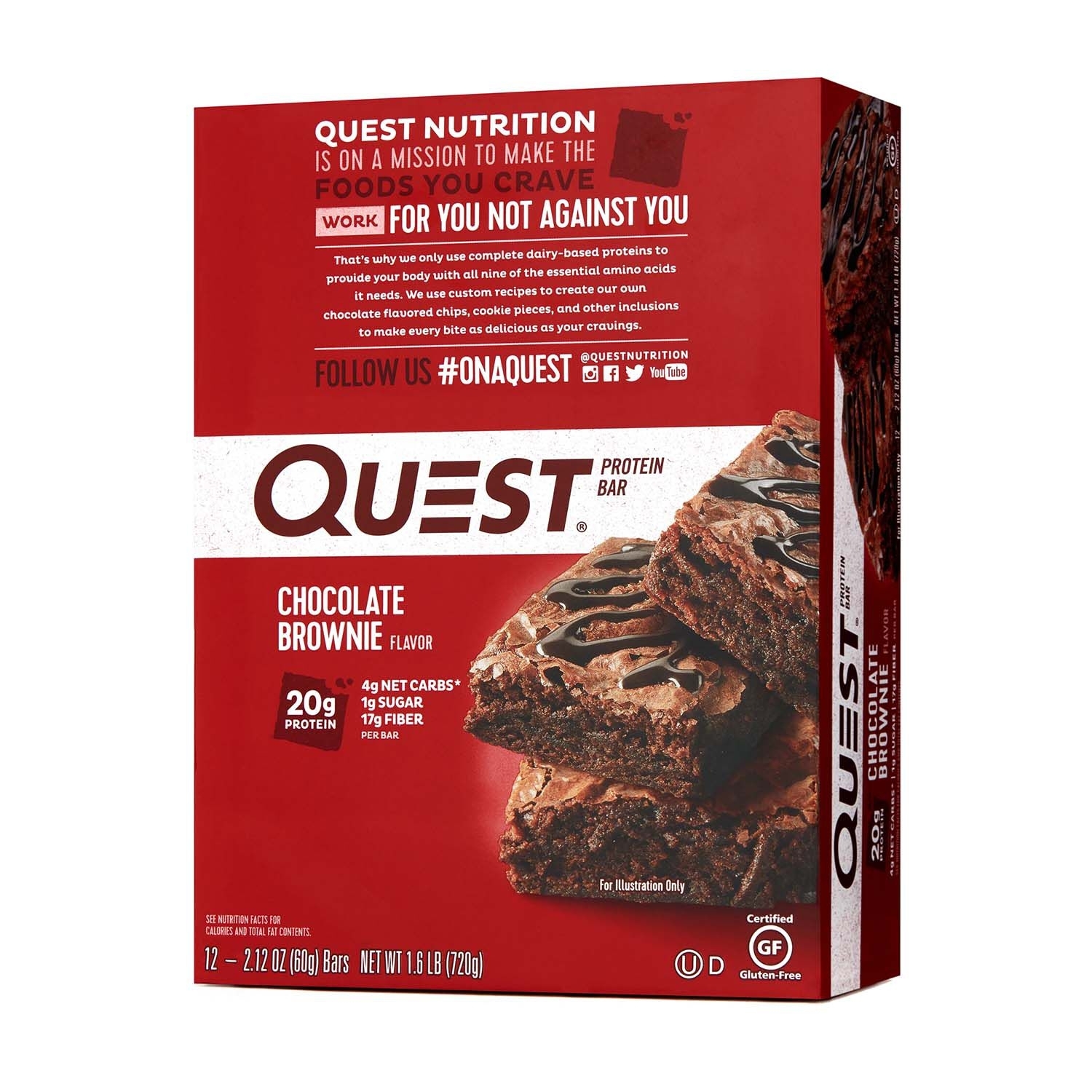 Baton proteic cu aroma de prajitura cu ciocolata, 60g, Quest