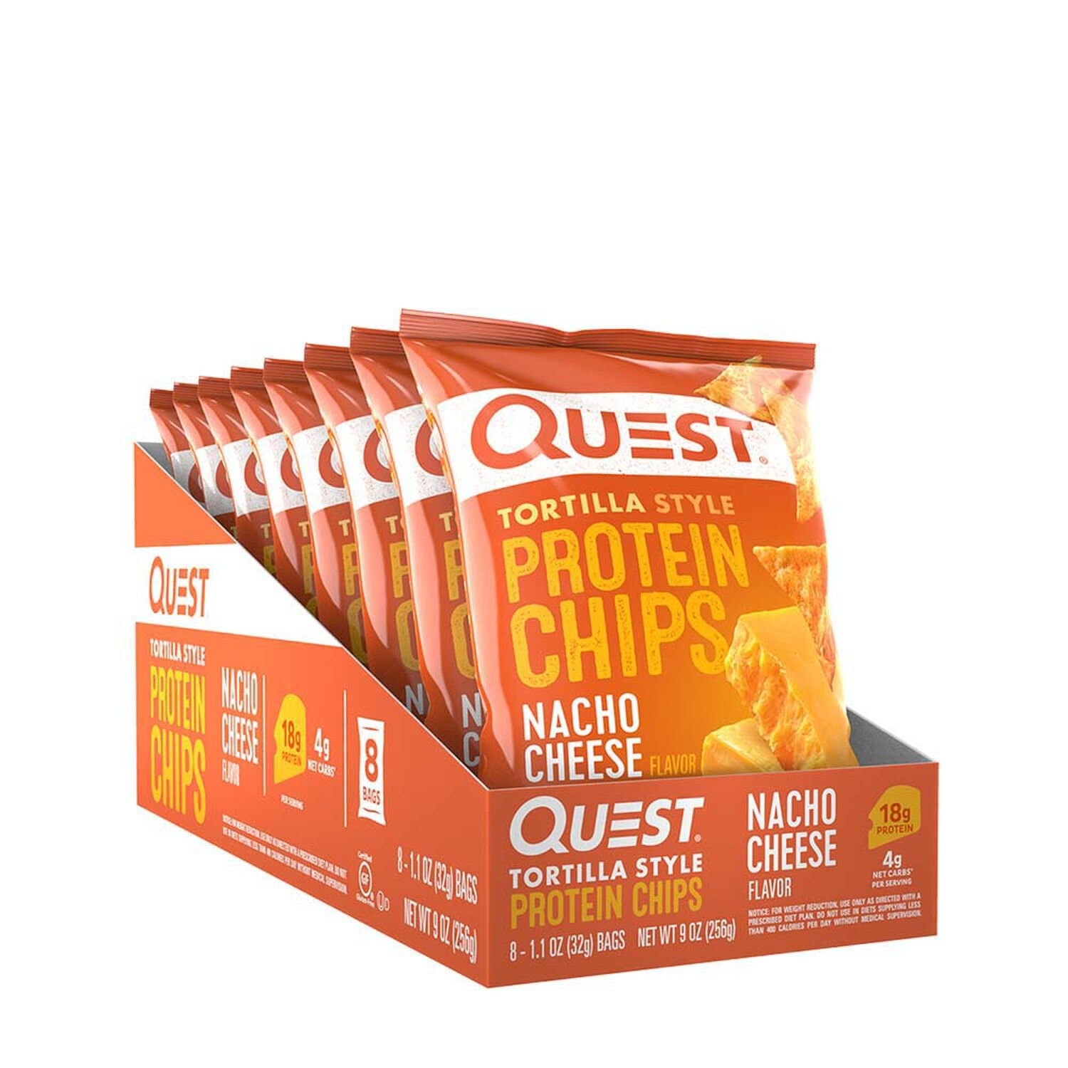 Chipsuri proteice cu aroma de branza nacho, 32 g, Quest