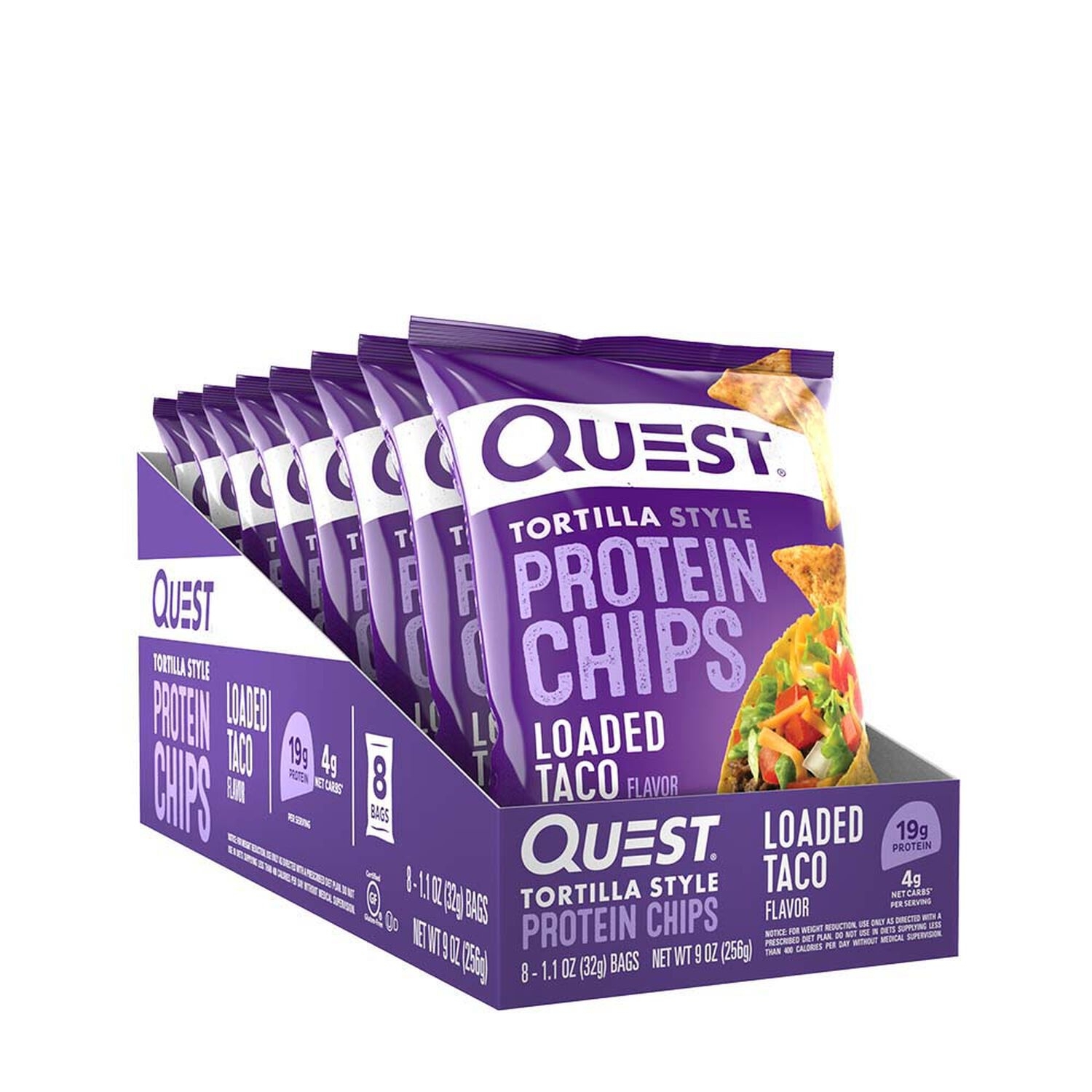 Chipsuri proteice cu aroma de taco, 32 g, Quest
