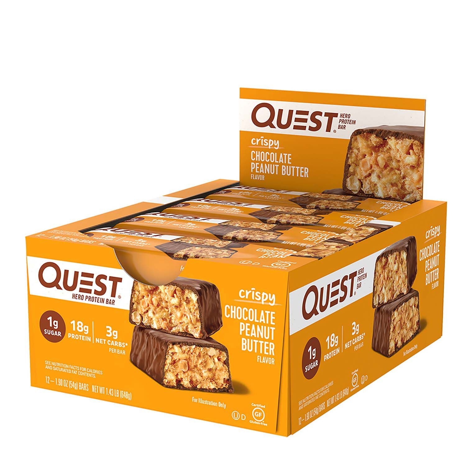 Baton proteic cu aroma de ciocolata si unt de arahide, 54 g, Quest
