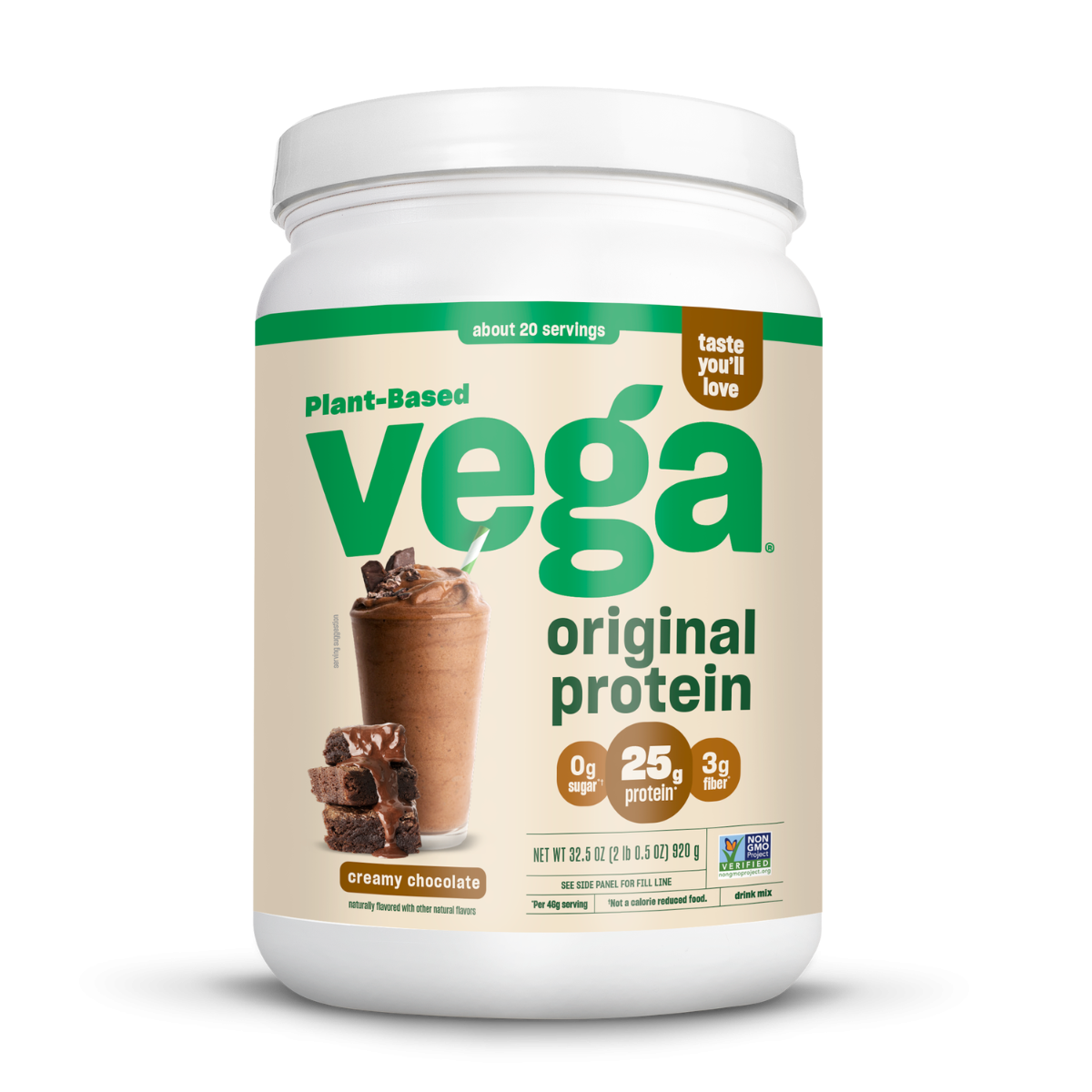 Pudra proteica vegetala cu aroma naturala de ciocolata Vega Original, 920 g, GNC