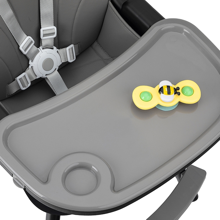 Scaun de masa copii Momi Reki, Piele ecologica, Black