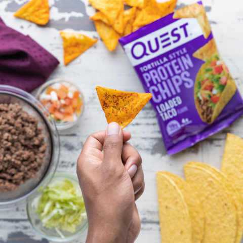 Chipsuri proteice cu aroma de taco, 32 g, Quest