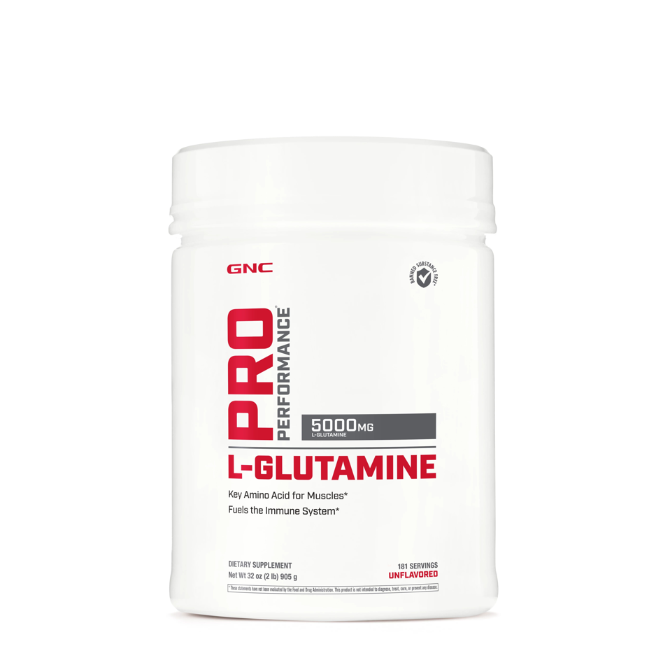 L-glutamina micronizata pudra fara aroma 5000 mg Pro Performance, 905 g, GNC