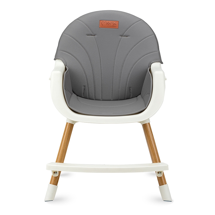 Scaun de masa copii Momi Reki, Piele ecologica, Dark Grey