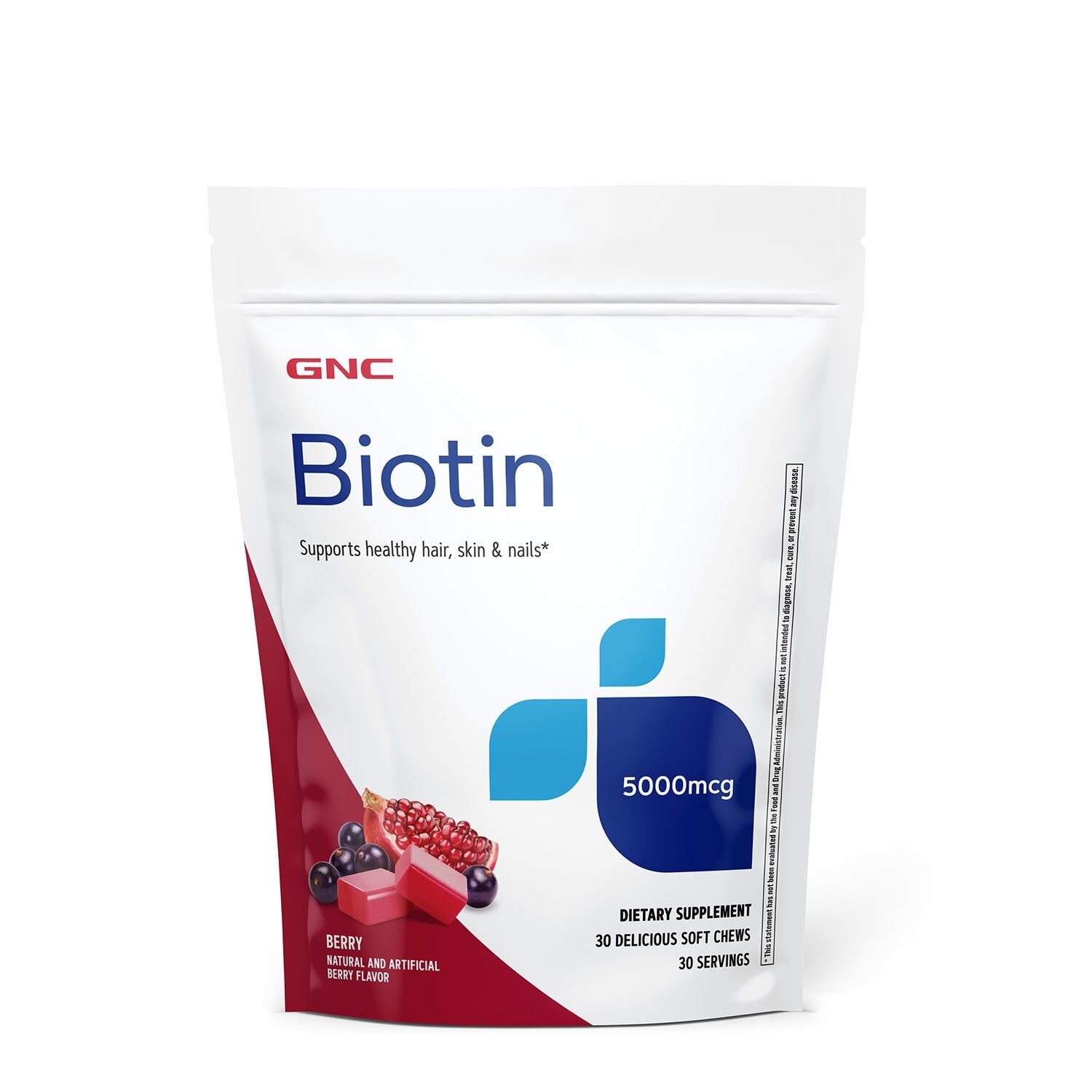 Biotina 5000 mcg, 30 caramele, GNC