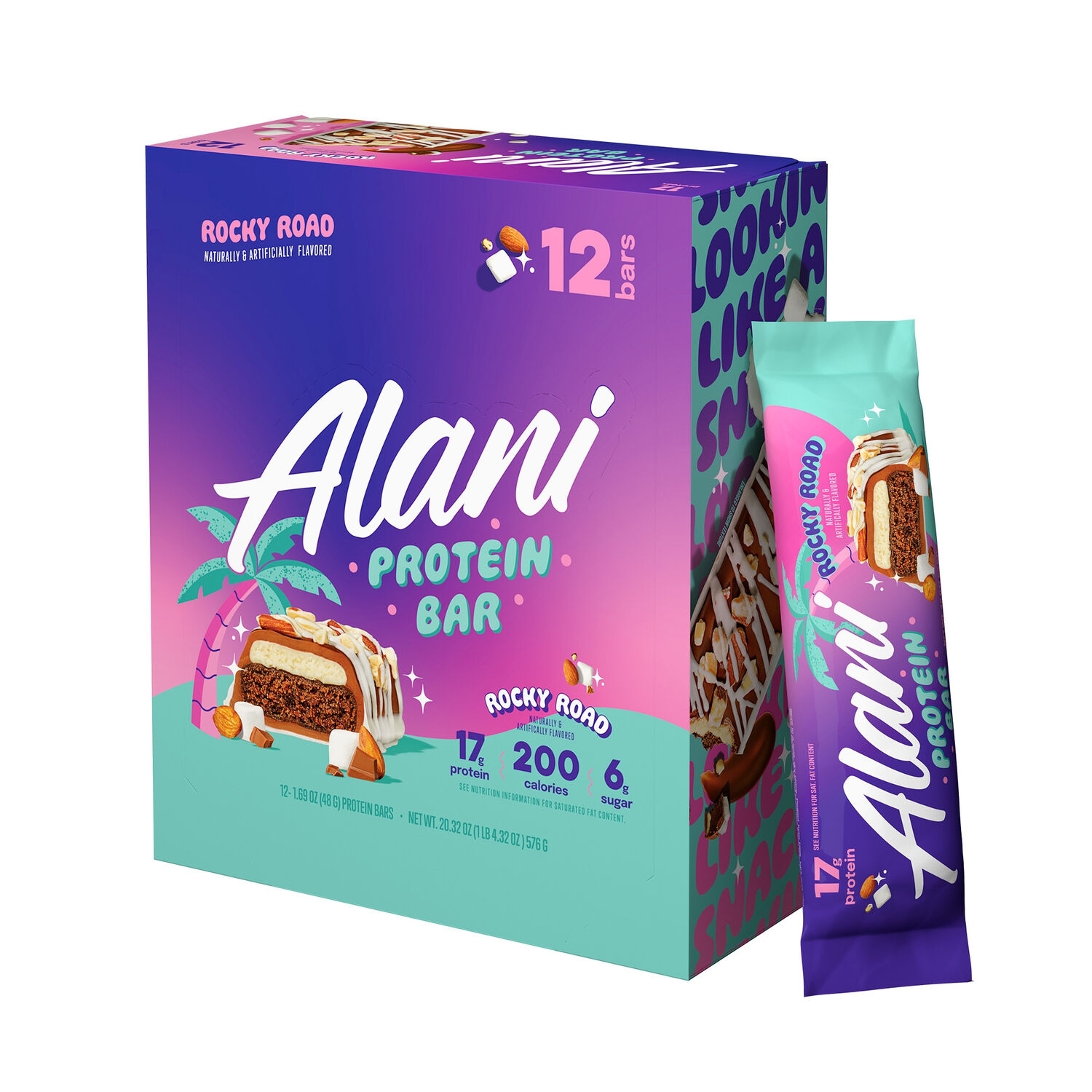 Baton proteic cu aroma de caramel crocant FIt Snacks, 48 g, Alani Nu