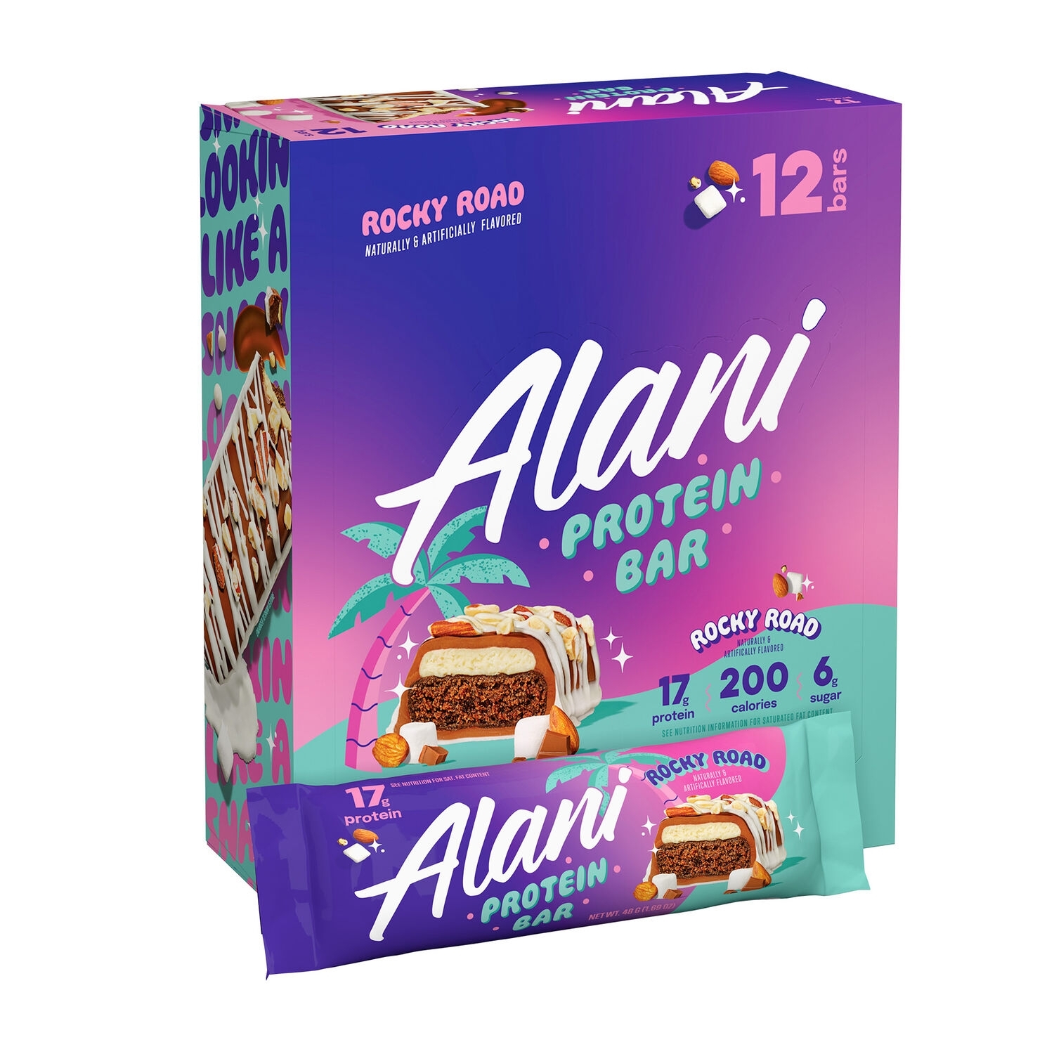 Baton proteic cu aroma de caramel crocant FIt Snacks, 48 g, Alani Nu