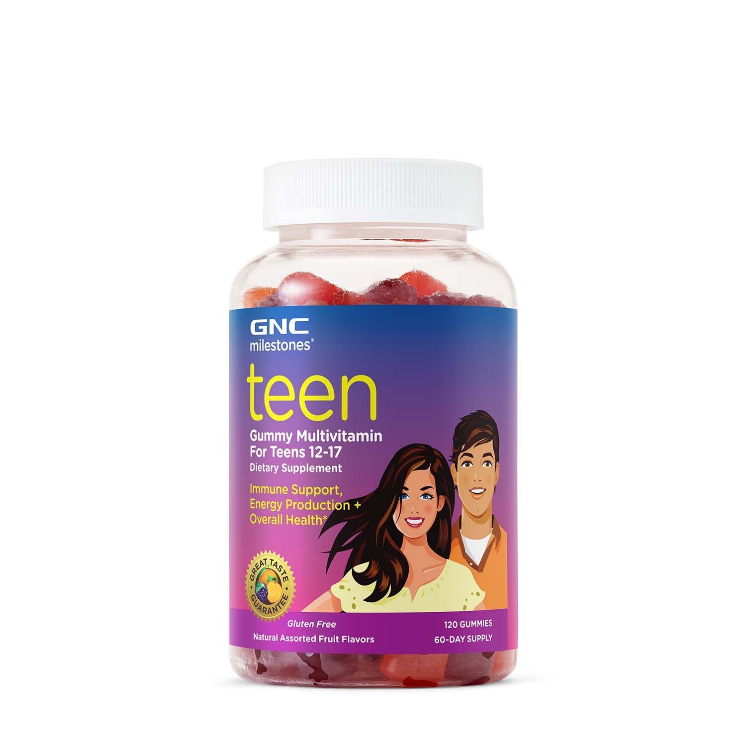 Multivitamine pentru adolescenti 12-17 ani, 120 jeleuri, GNC