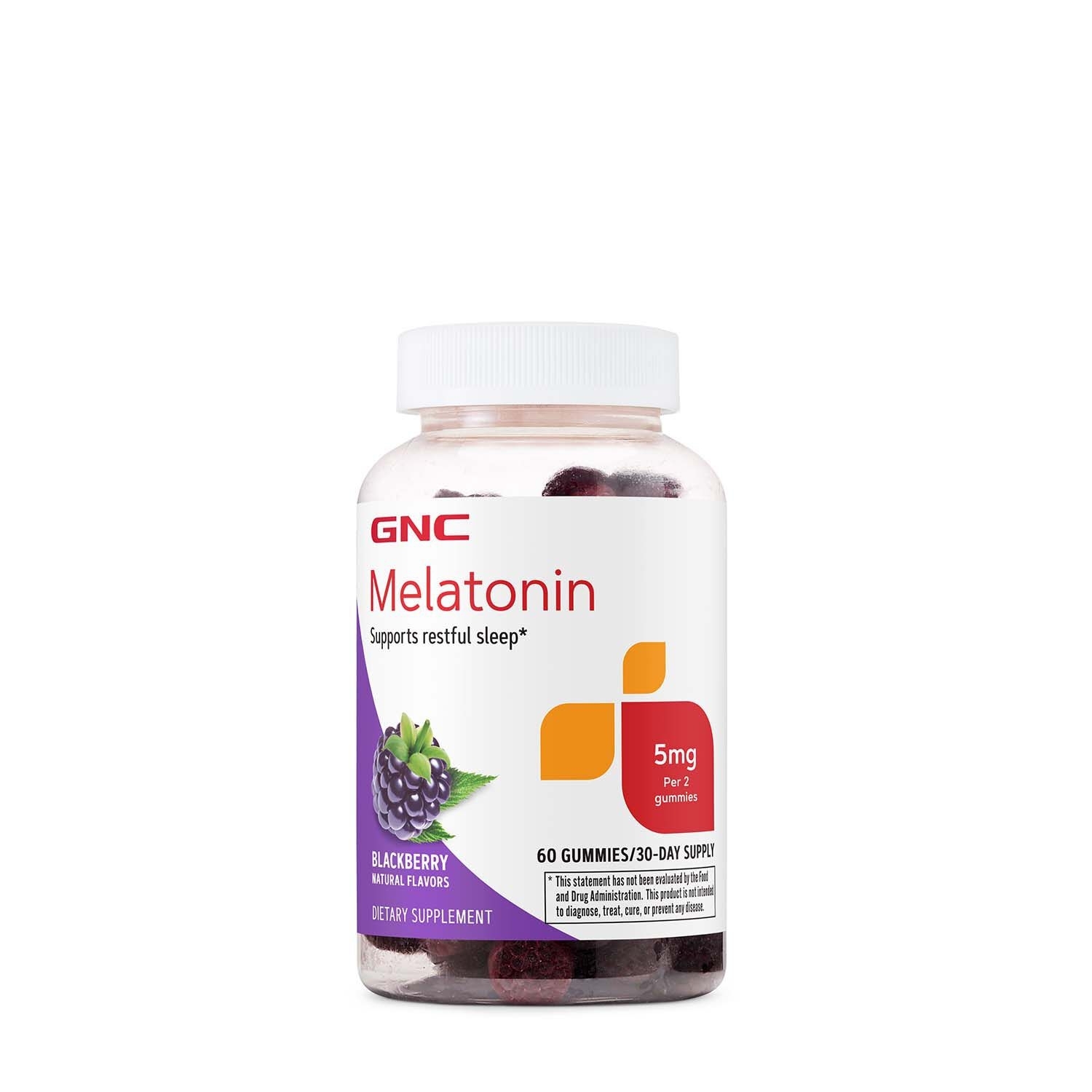 Melatonina jeleuri cu aroma naturala de mure 5 mg, 60 jeleuri, GNC
