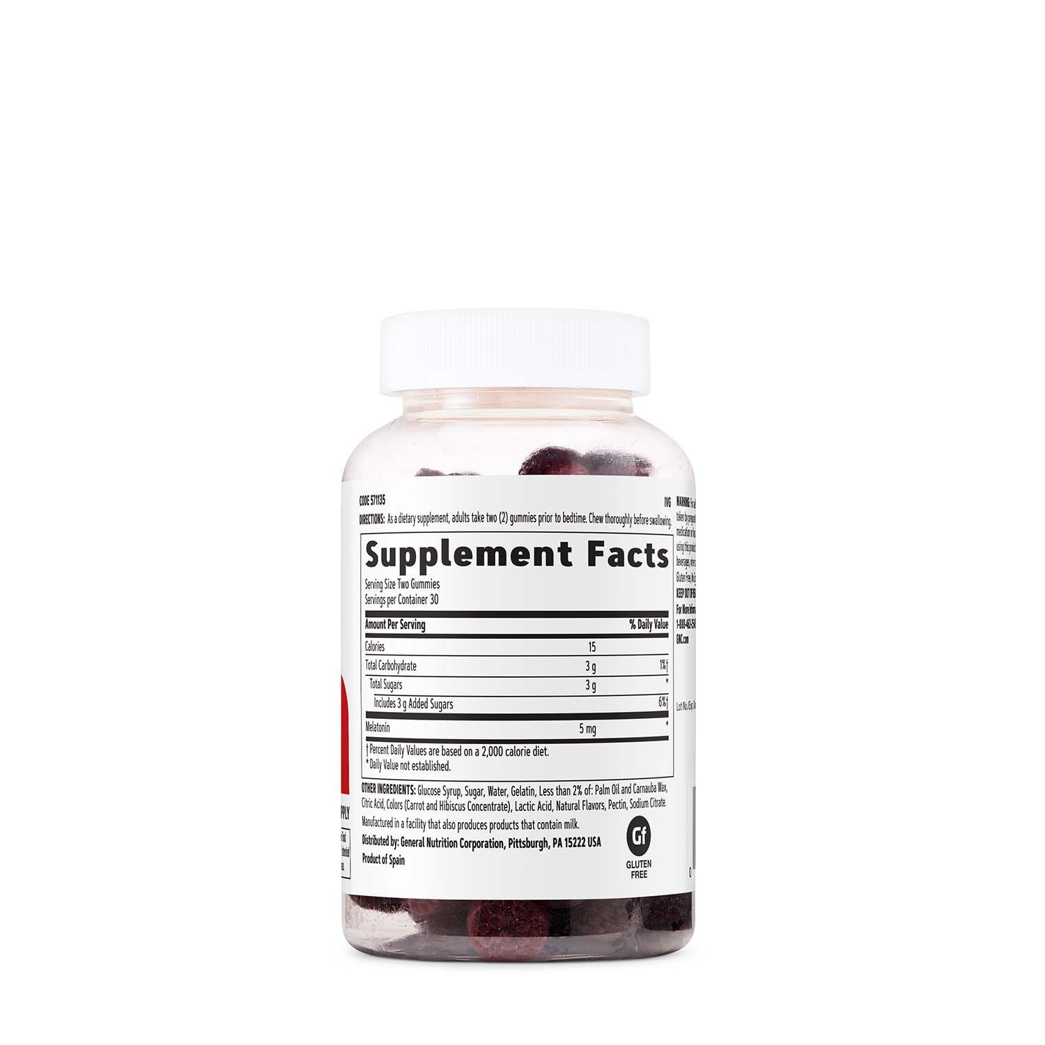Melatonina jeleuri cu aroma naturala de mure 5 mg, 60 jeleuri, GNC