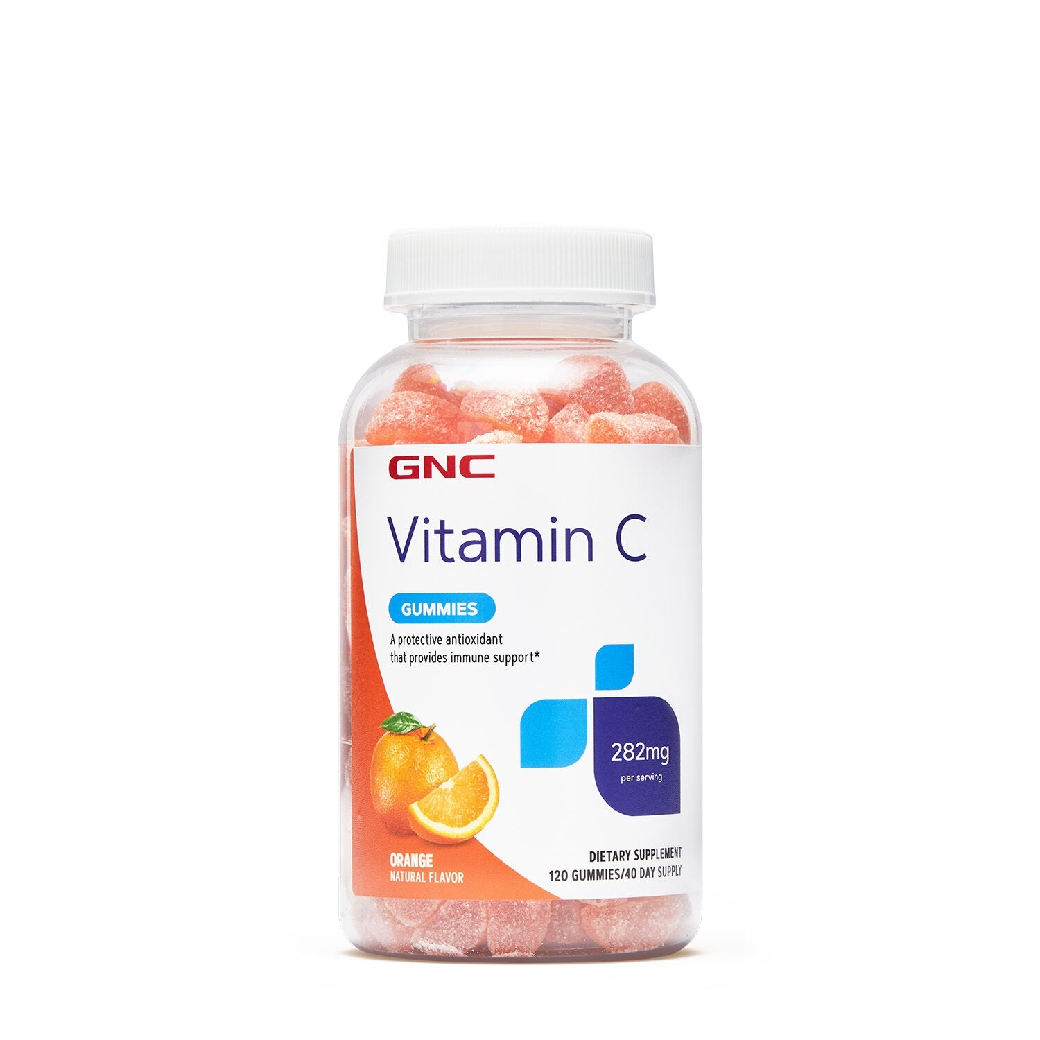 Vitamina C 282 mg cu aroma de portocale, 120 jeleuri, GNC