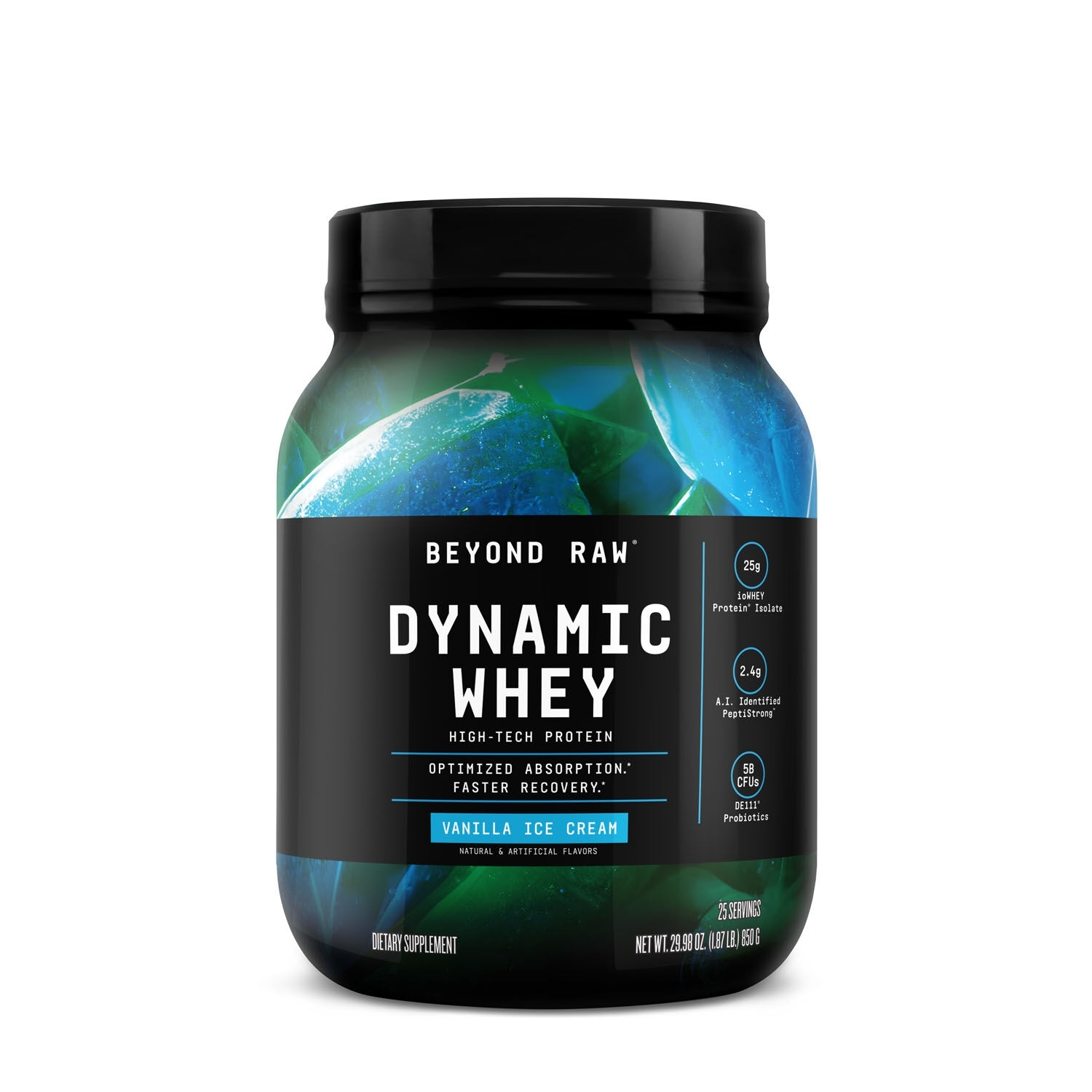 Proteina din zer cu aroma de inghetata de vanilie Dynamic Whey, 850 g, Beyond Raw